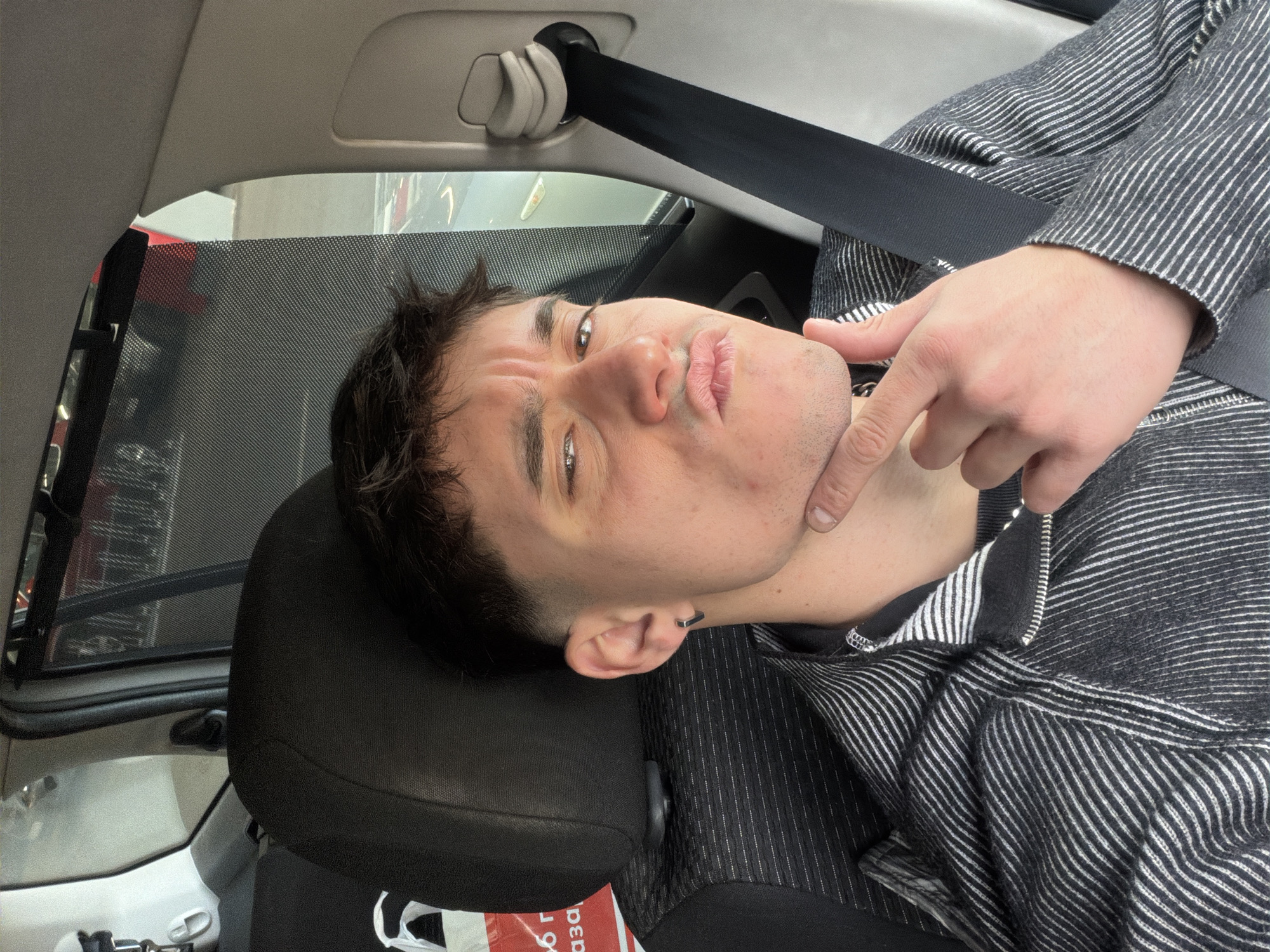 Man takes multiple selfies around Sofia in morning