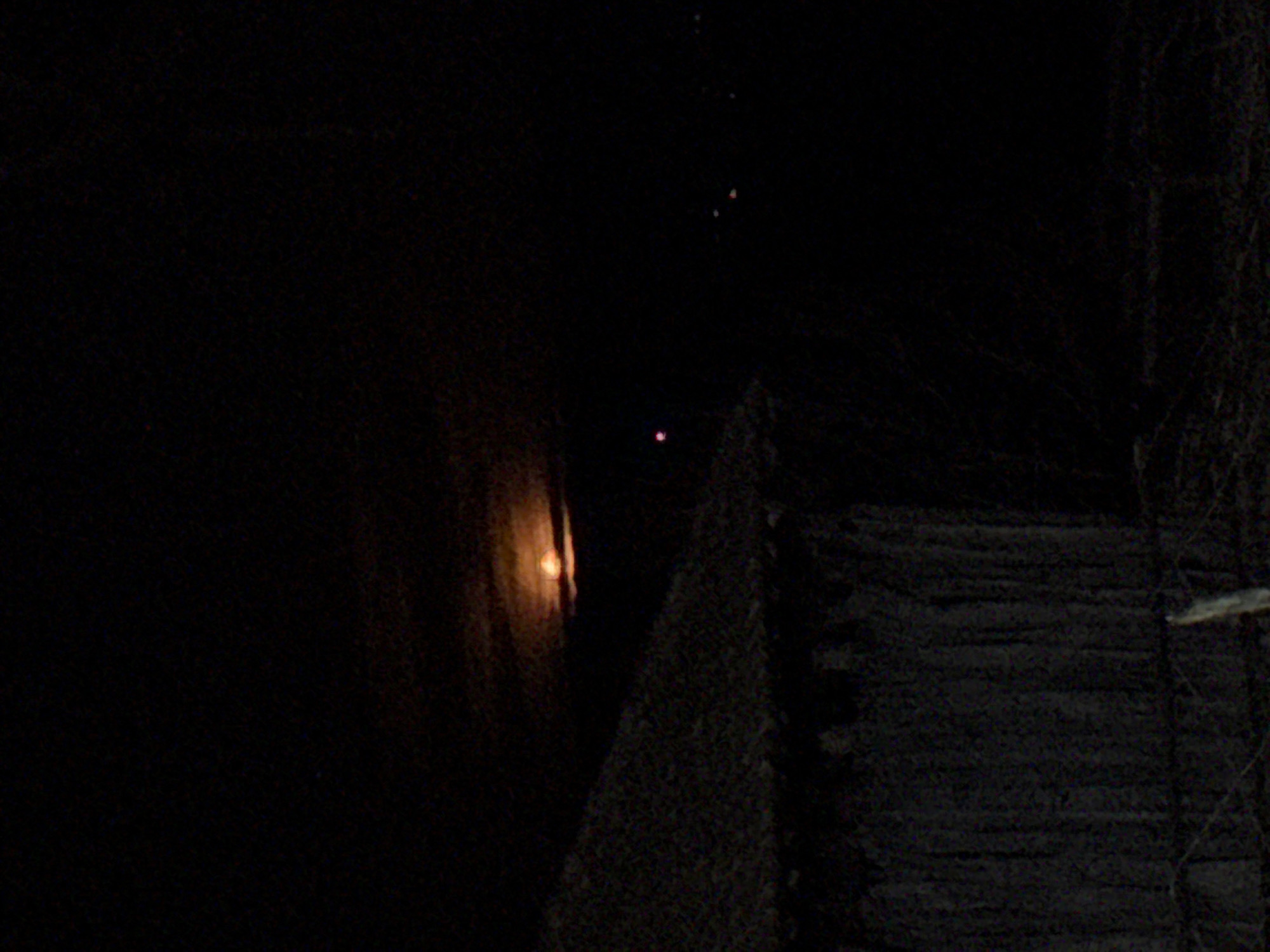Rural nighttime scene documented in Hirevo, Bulgaria