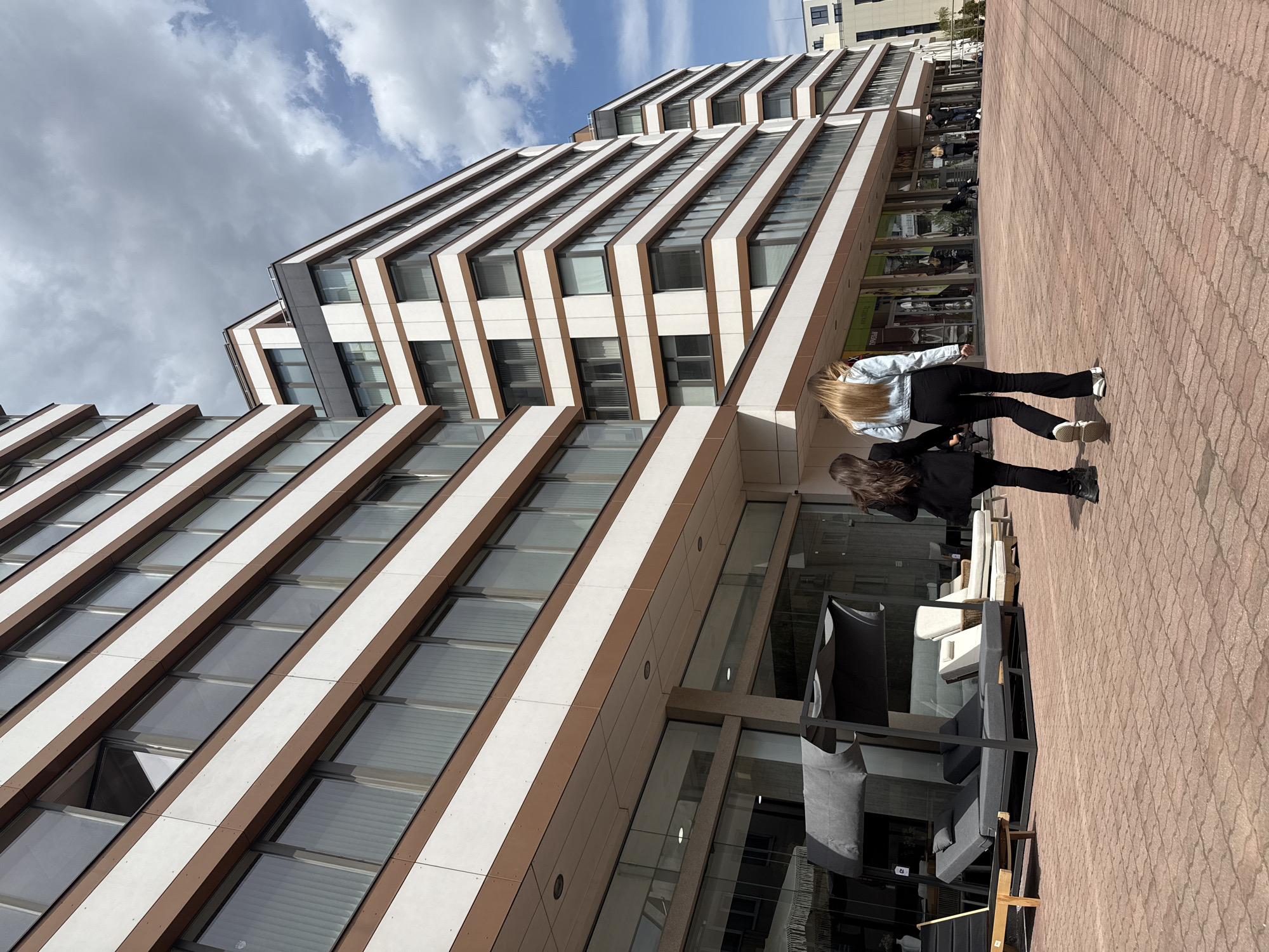 Modern banded building observed in Sofia, Bulgaria