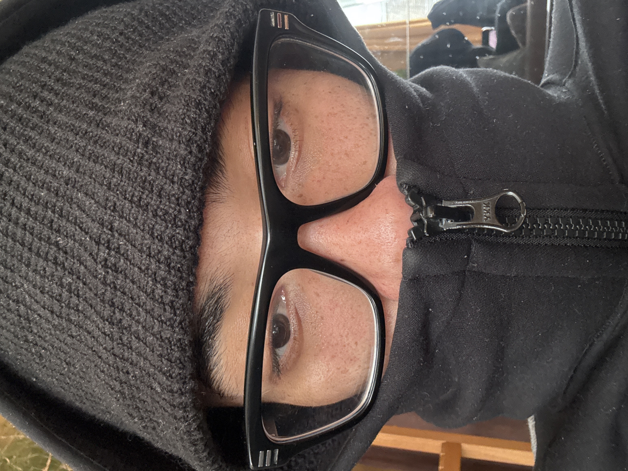 Person in glasses photographed in Orsay, France