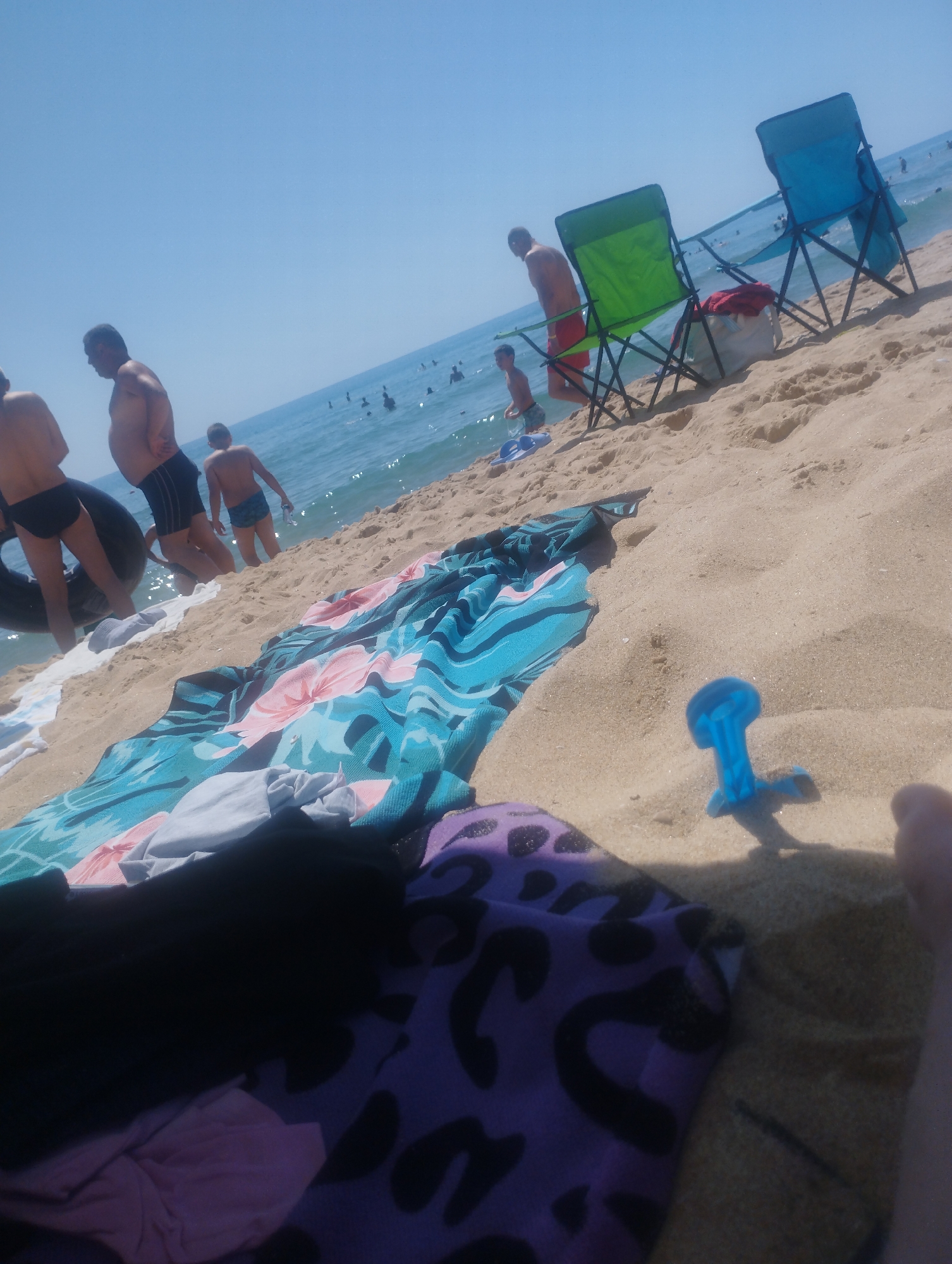 Lazy summer morning on the Black Sea beach in Varna