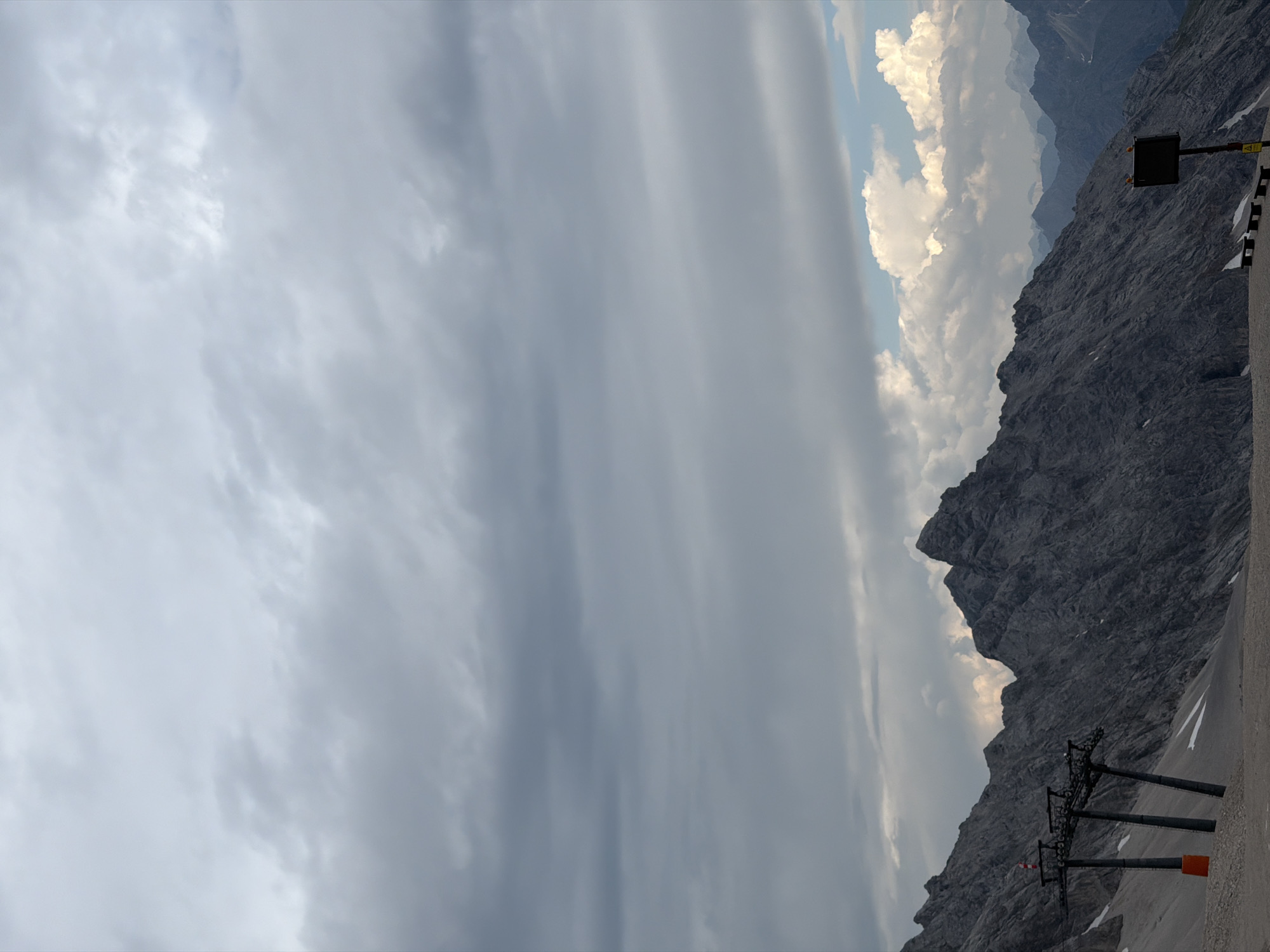 Dramatic cloud cover over the Garmisch-Partenkirchen mountain landscape