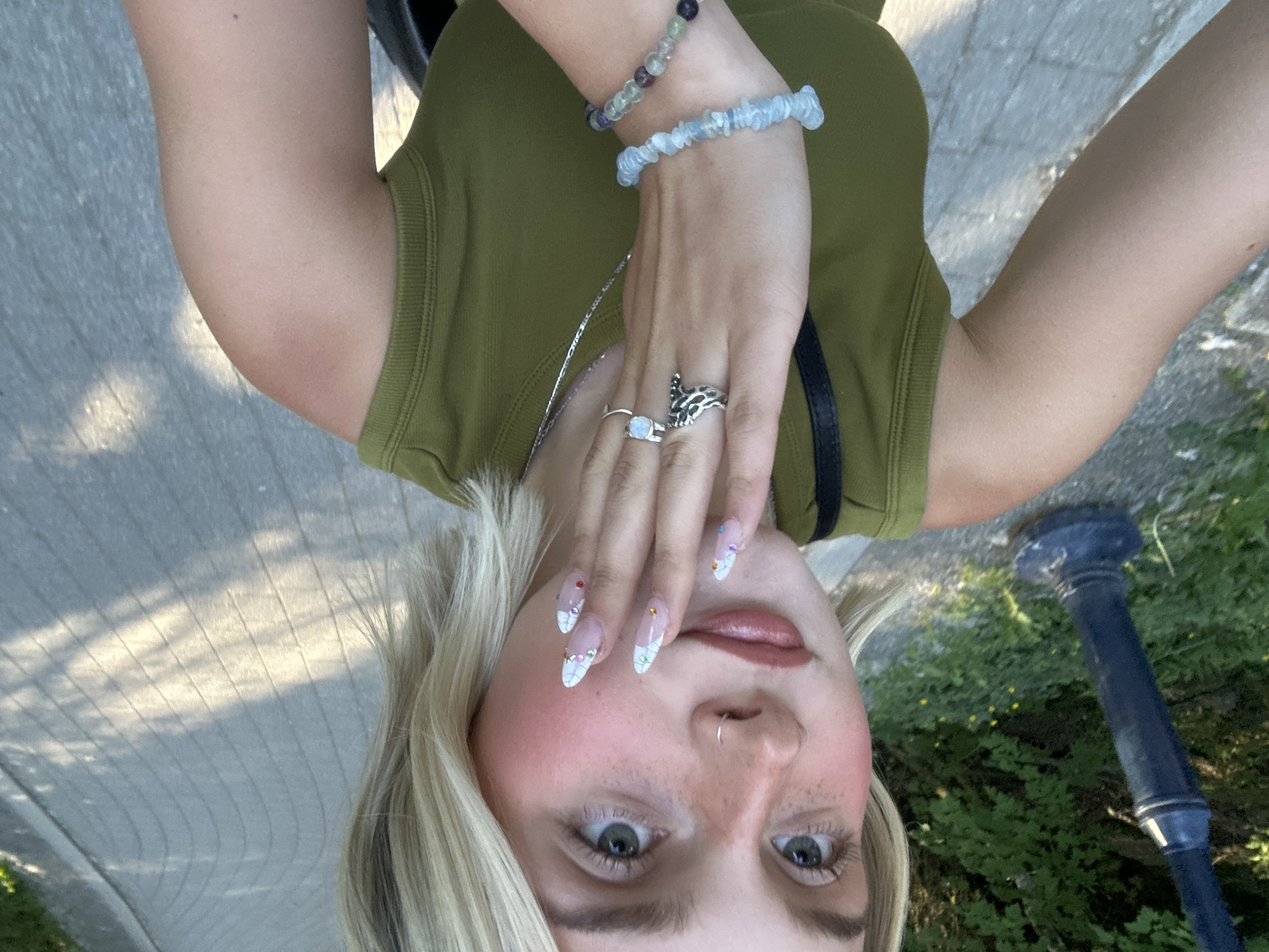 Back-to-back selfies in a Whistler park