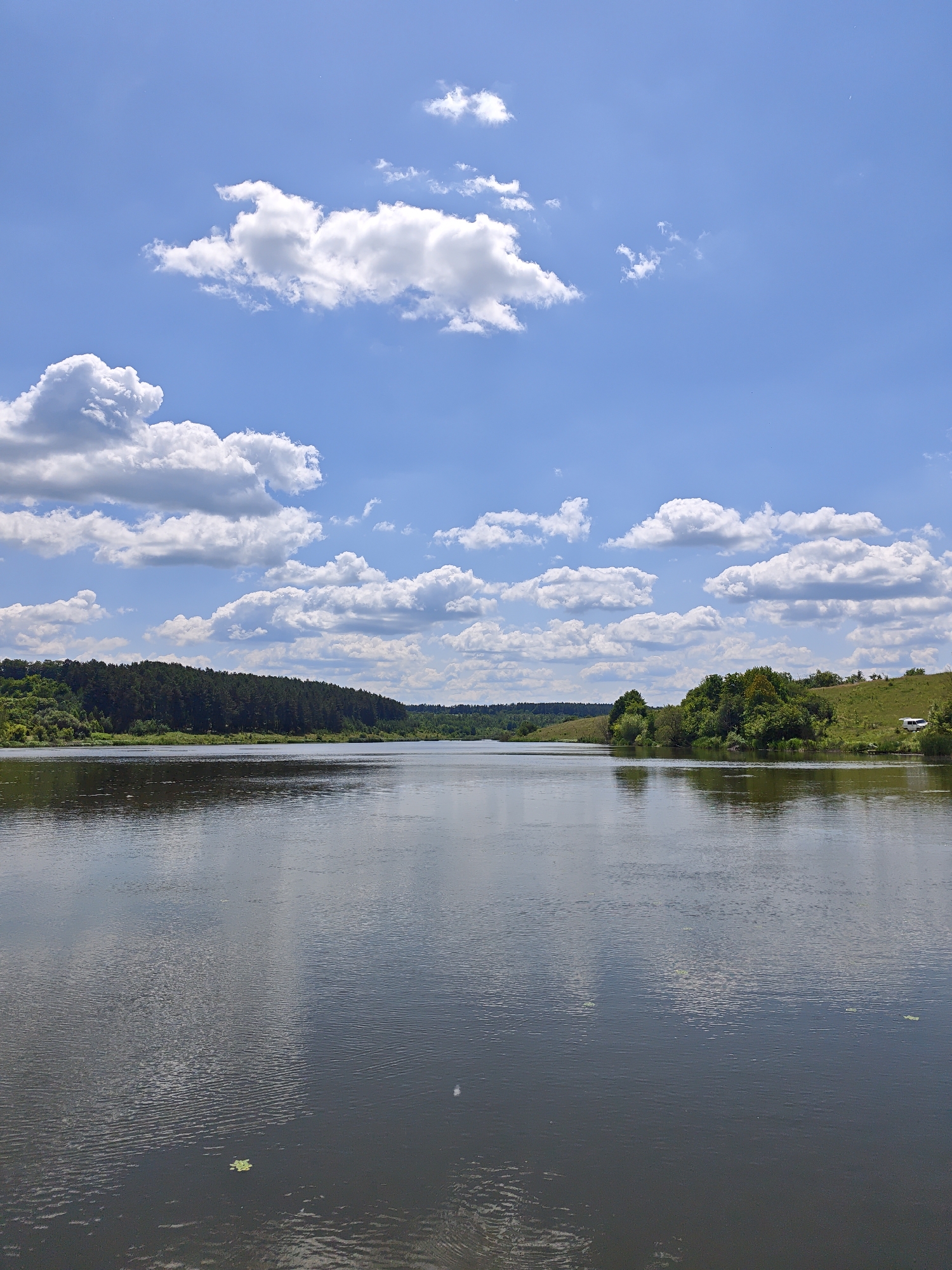 Peaceful waterway scenes along the Horodyshche riverside