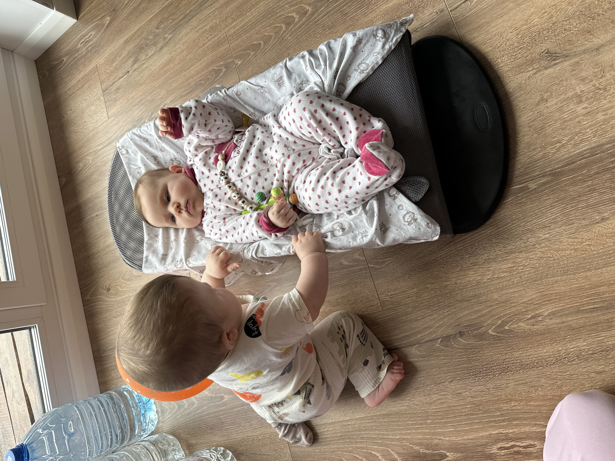 Family with infants shares takeout meal in Chaikovsky, Russia