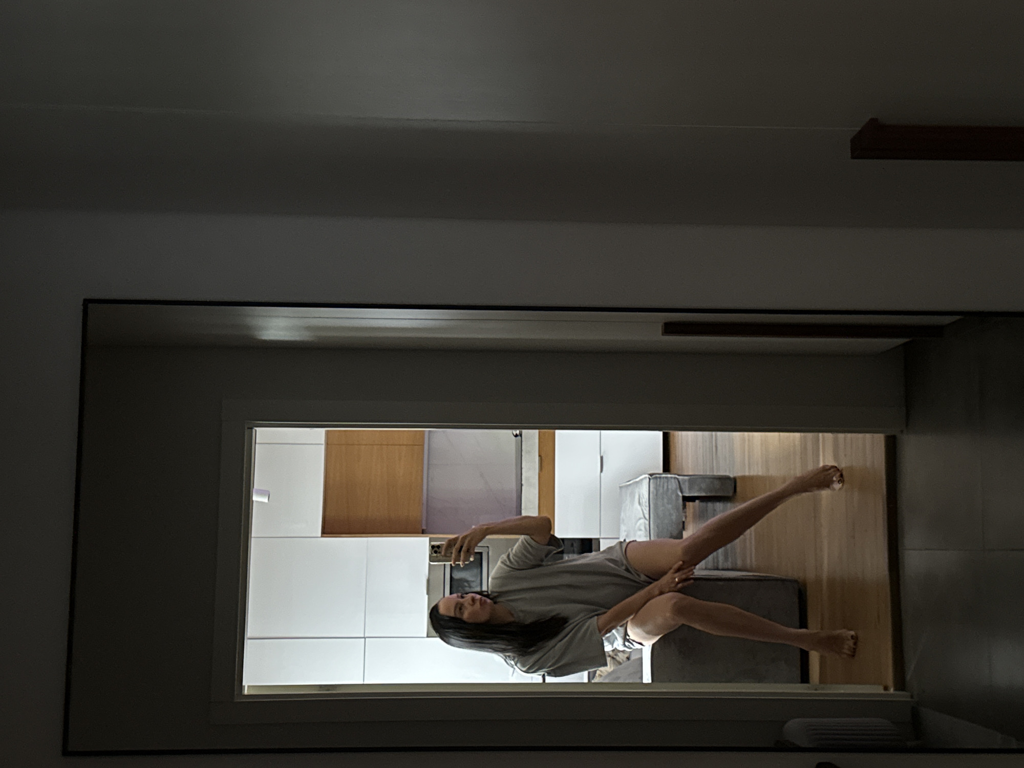 Casual mirror selfie session at home in Chaikovsky, Russia