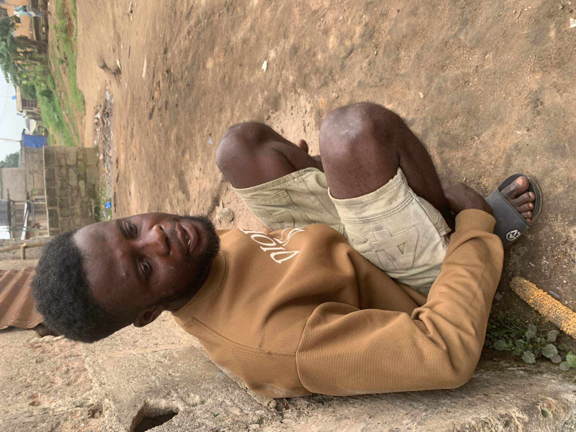 Motorcycle repairs and downtime at a Shagamu roadside workshop