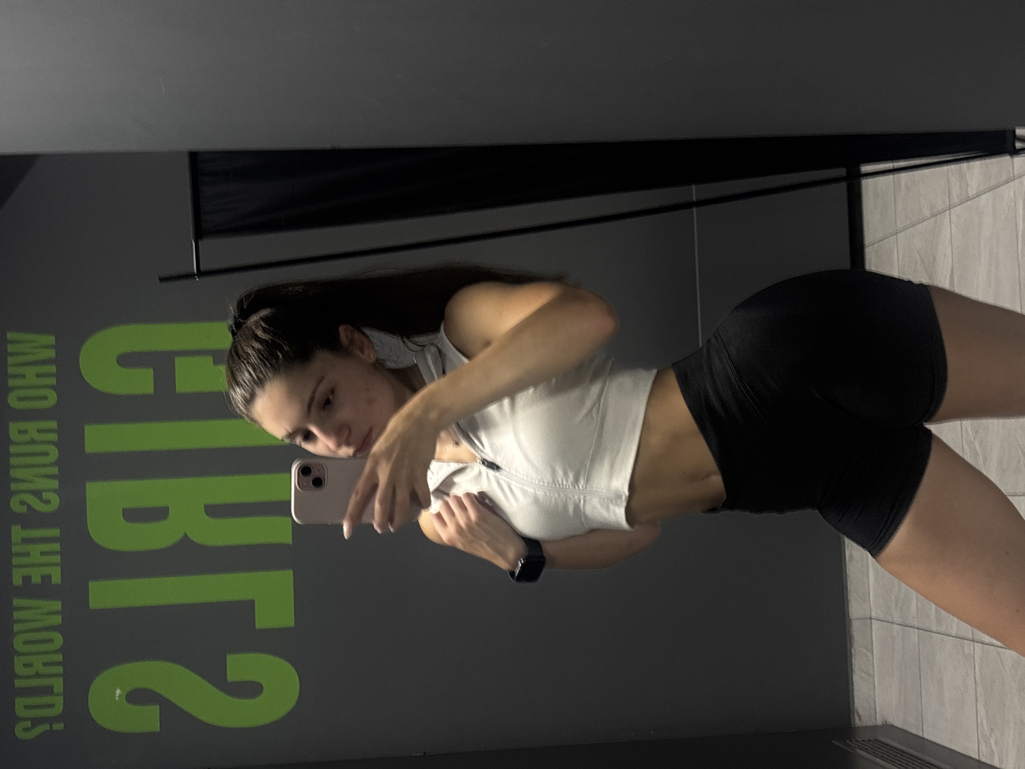 Gym locker room mirror selfie in Varna, Bulgaria