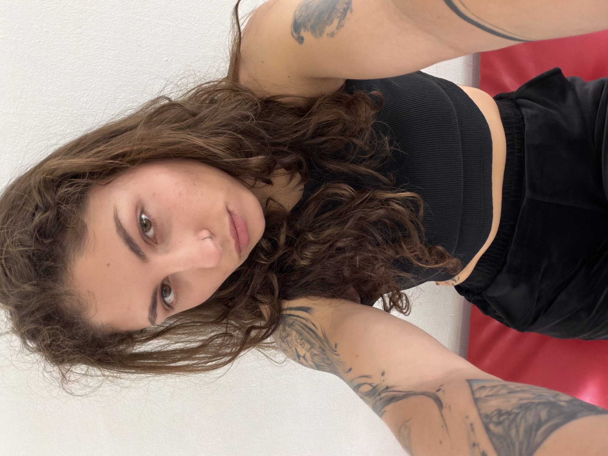 Woman photographed in black outfit in Kiryat Bialik