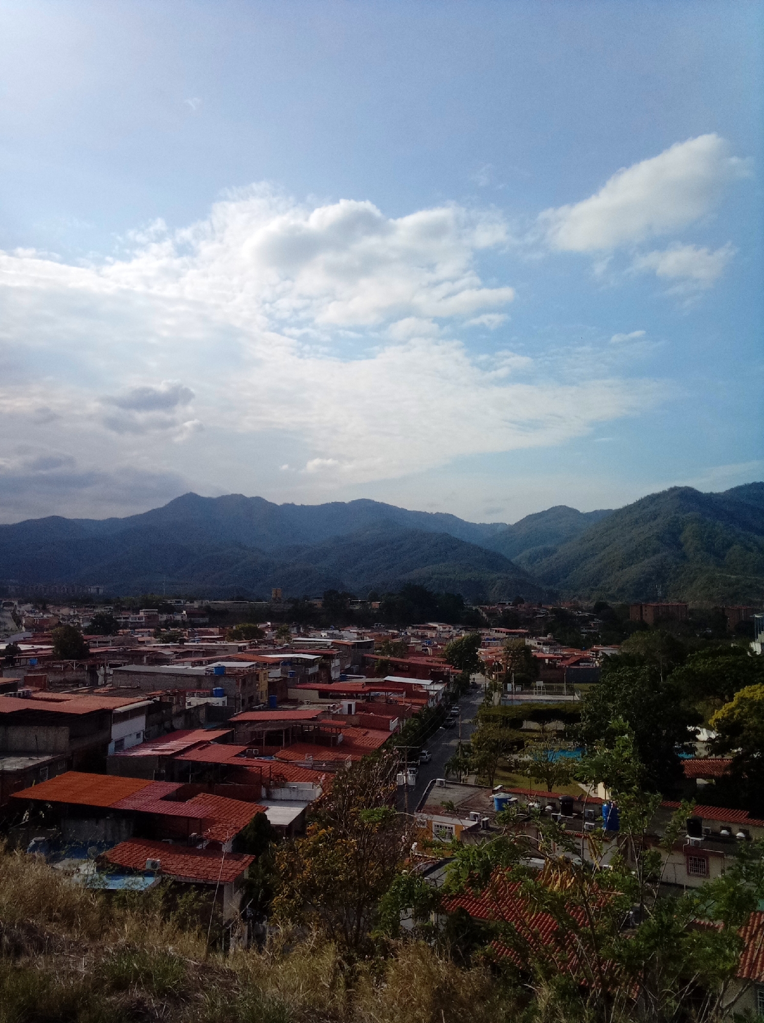 Tourist documents elevated views of Guatire residential area