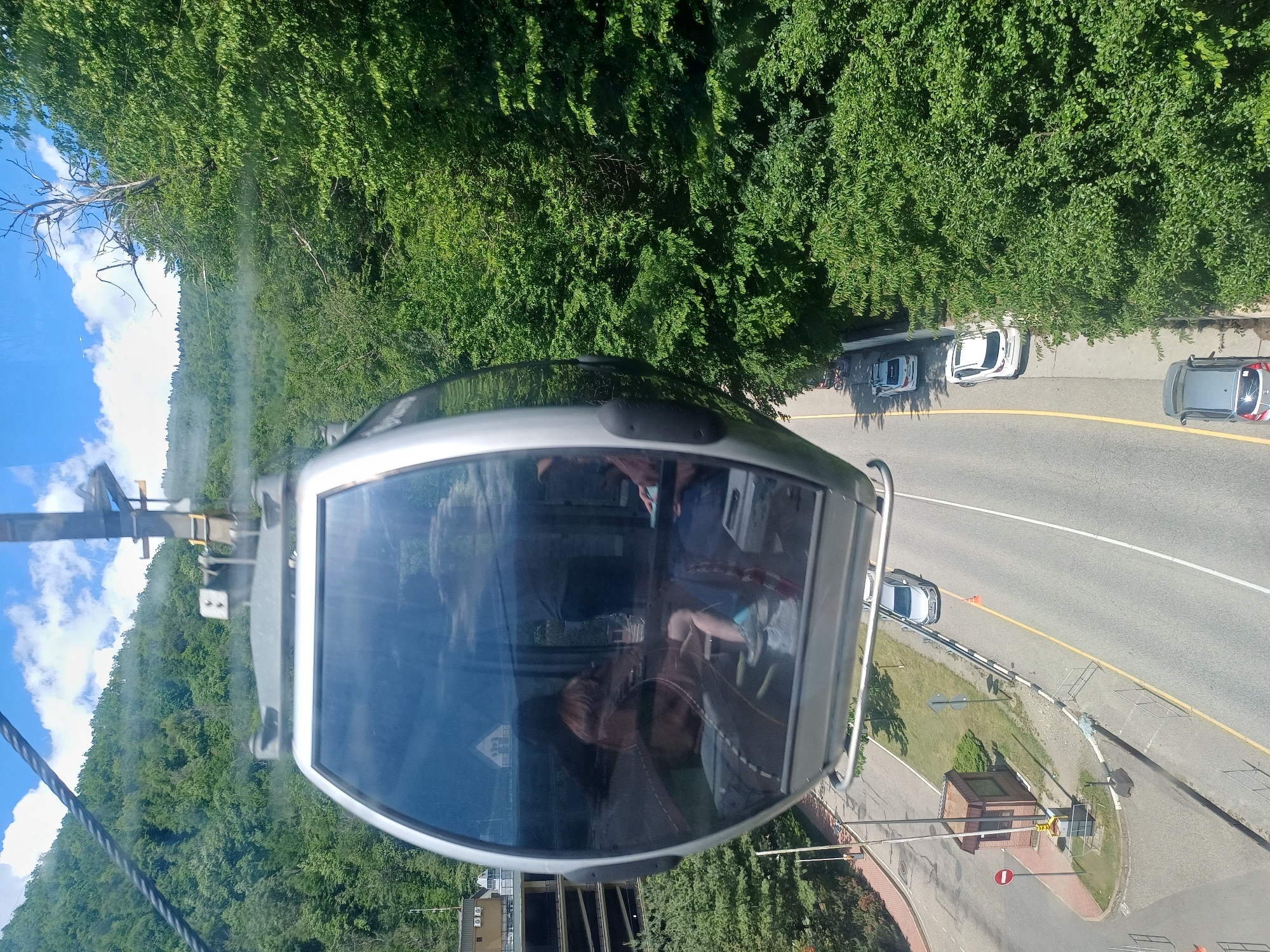 Gondola ride documented in Estosadok, Russia on sunny day