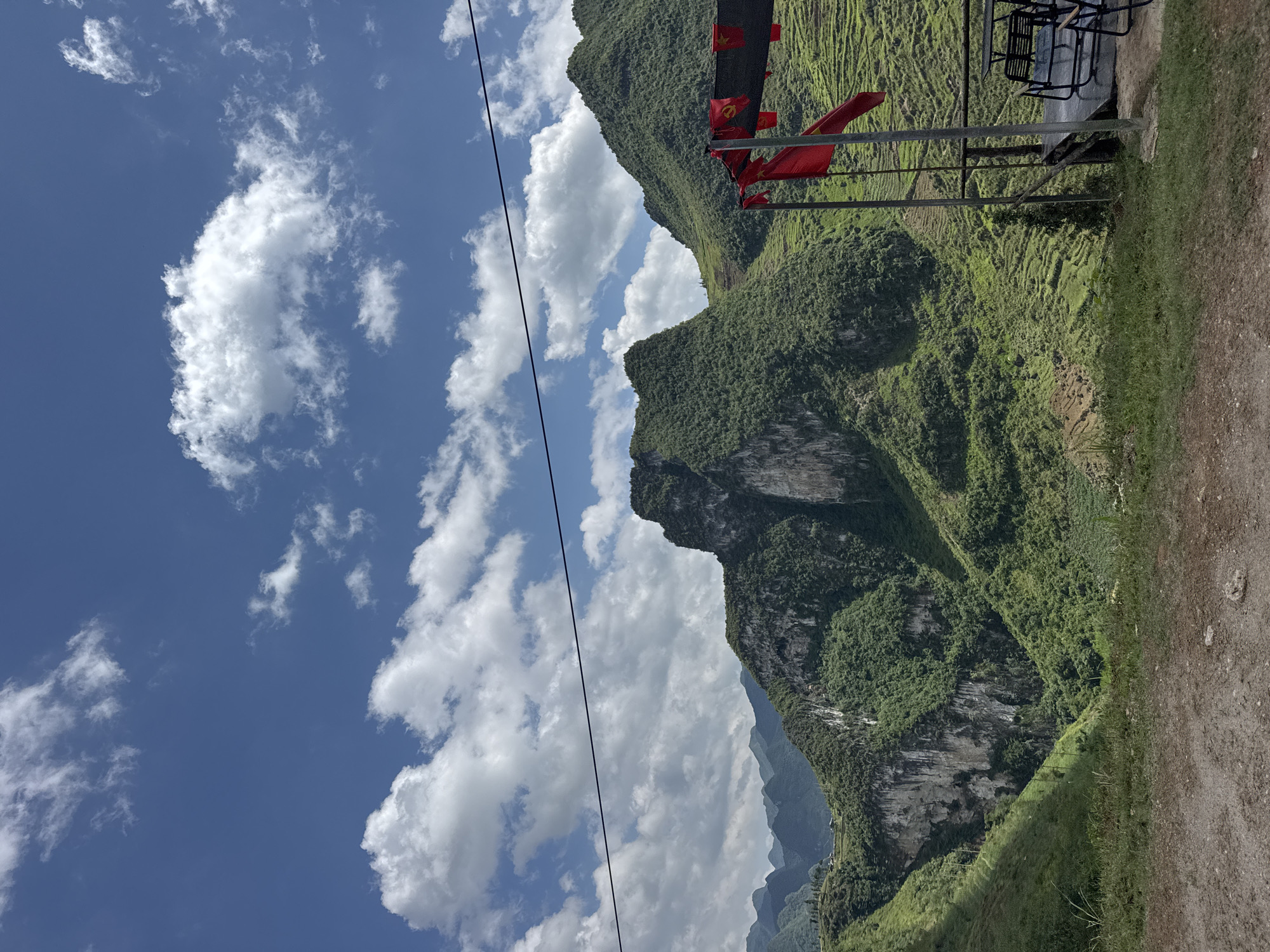 Morning mountain landscape observed in northern Vietnam commune