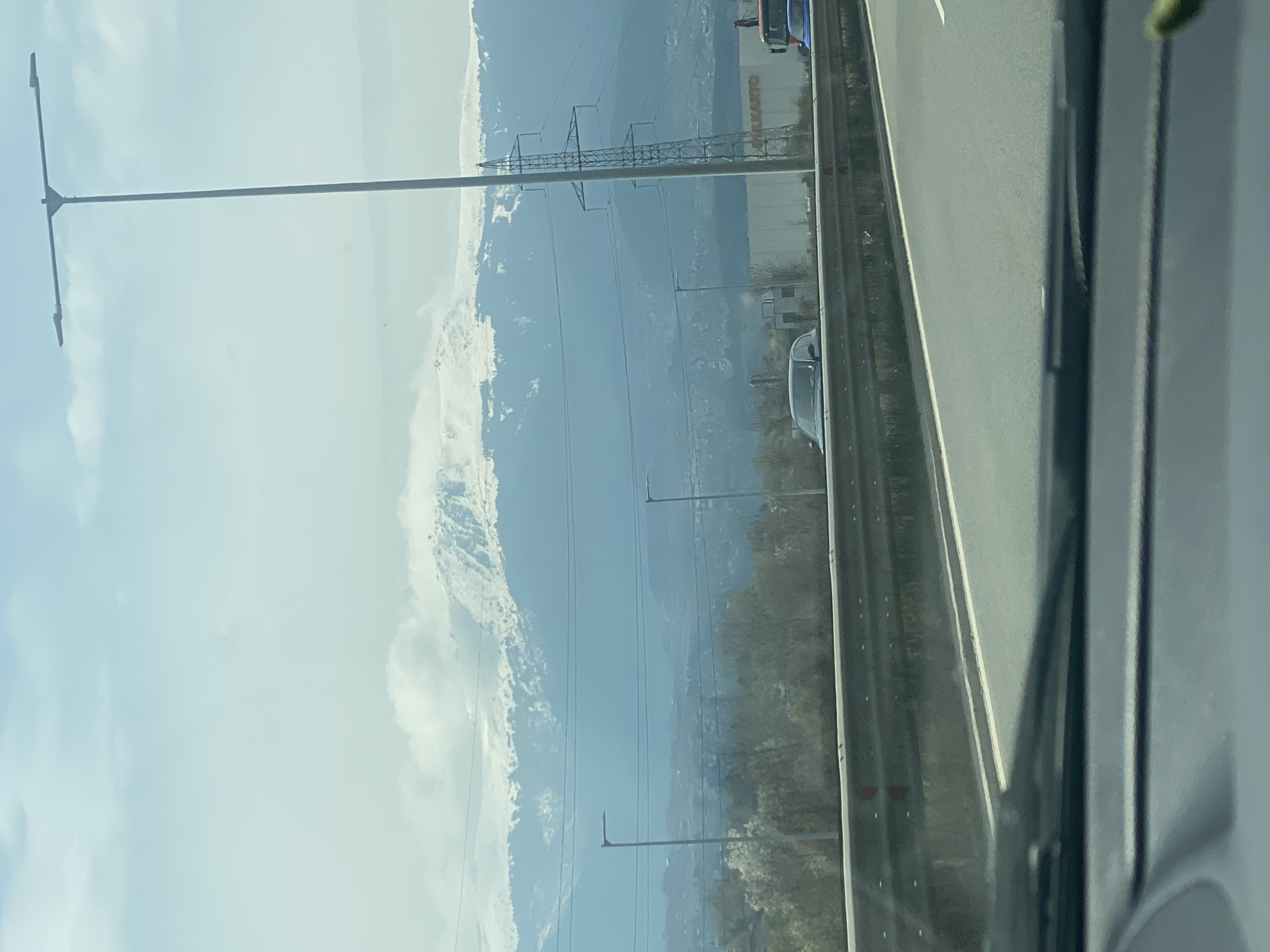 Vehicle passenger captures highway landscape near German, Bulgaria