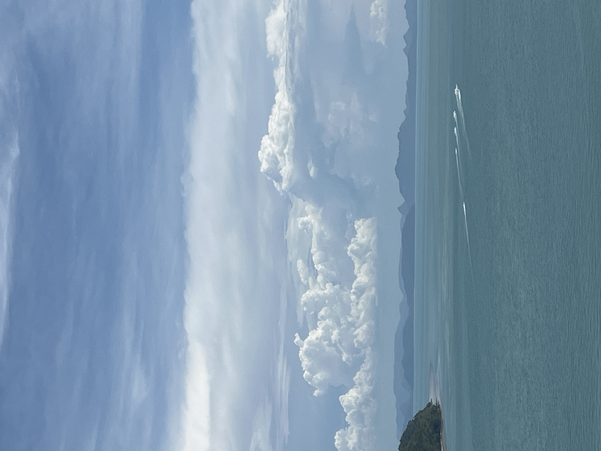 Morning at a Baan Thong Krut temple viewpoint overlooking the Gulf