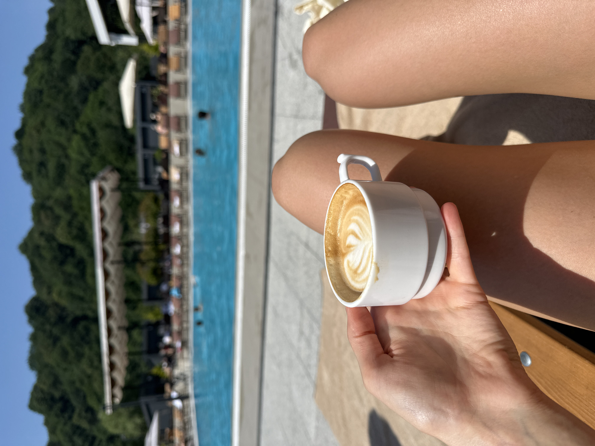 Lazy poolside morning at a Russian resort