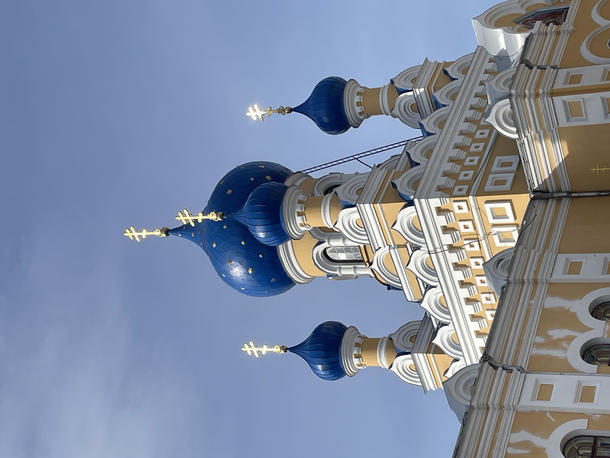 Orthodox domes and summer blooms in Brest, Belarus