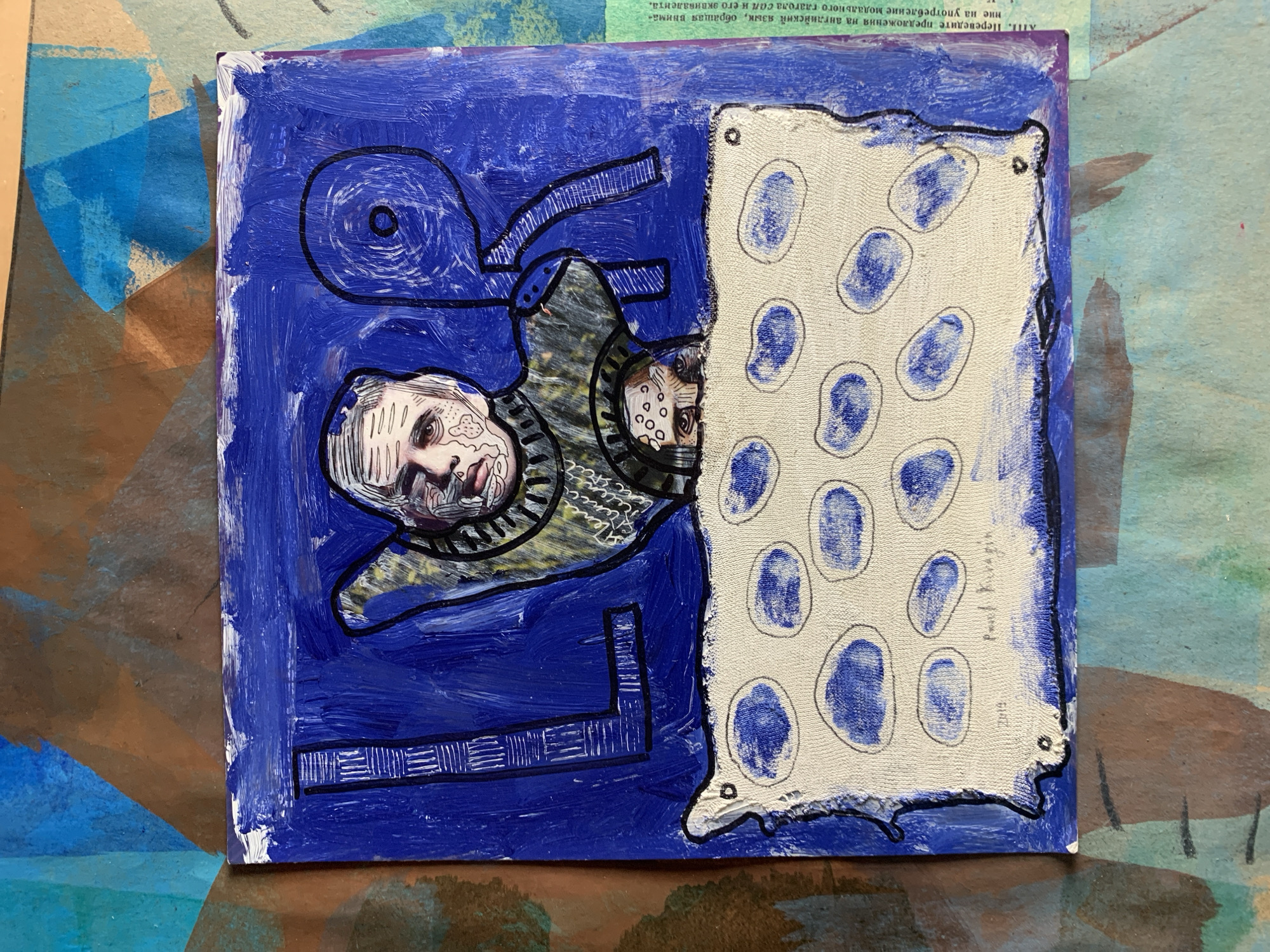 Mixed-media collage series: bold portraits and figures in torn paper