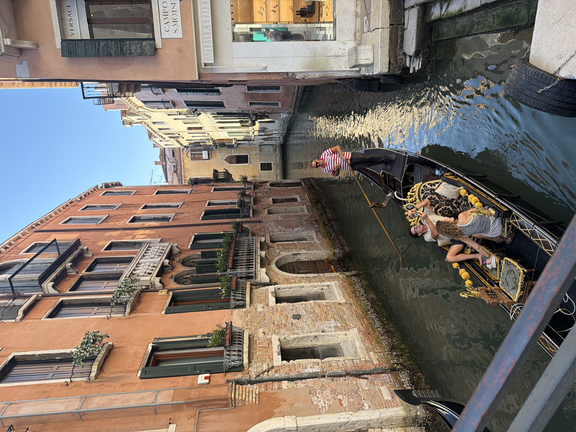 Canals, gondolas, and ornate churches in central Venice