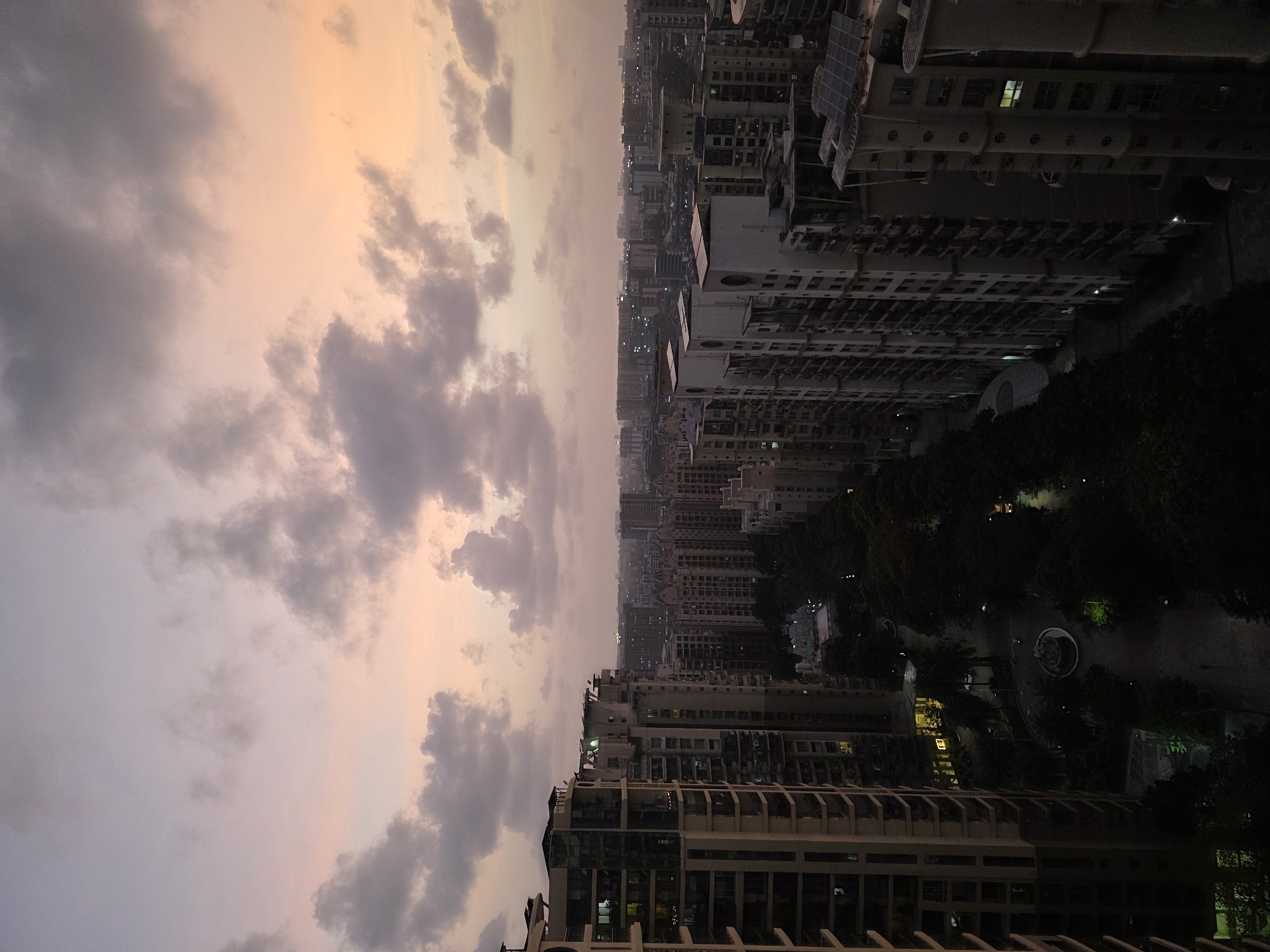 Mumbai skyline photographed during twilight from elevated viewpoint
