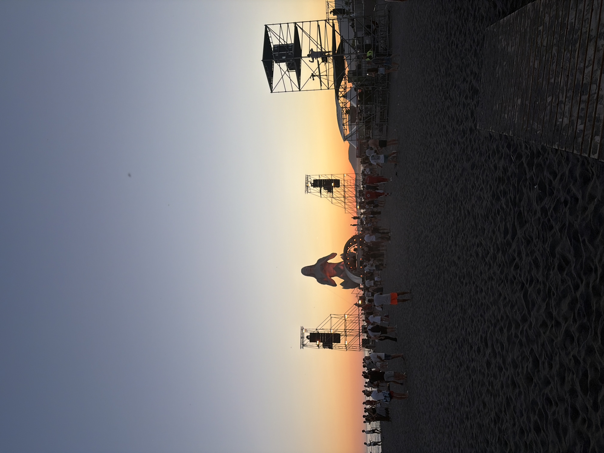 Beach festival in full swing at sunset, Donji Štoj