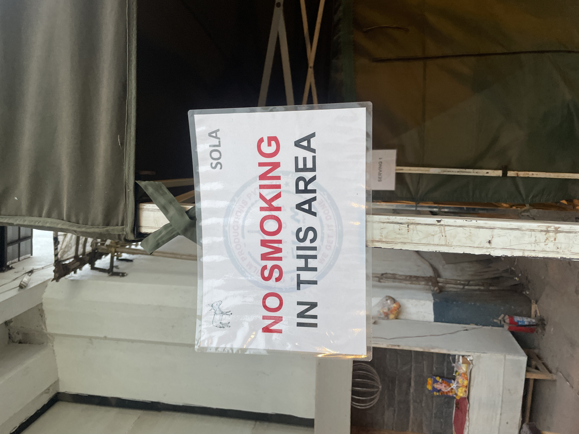 Mumbai street food stall signage and equipment documented