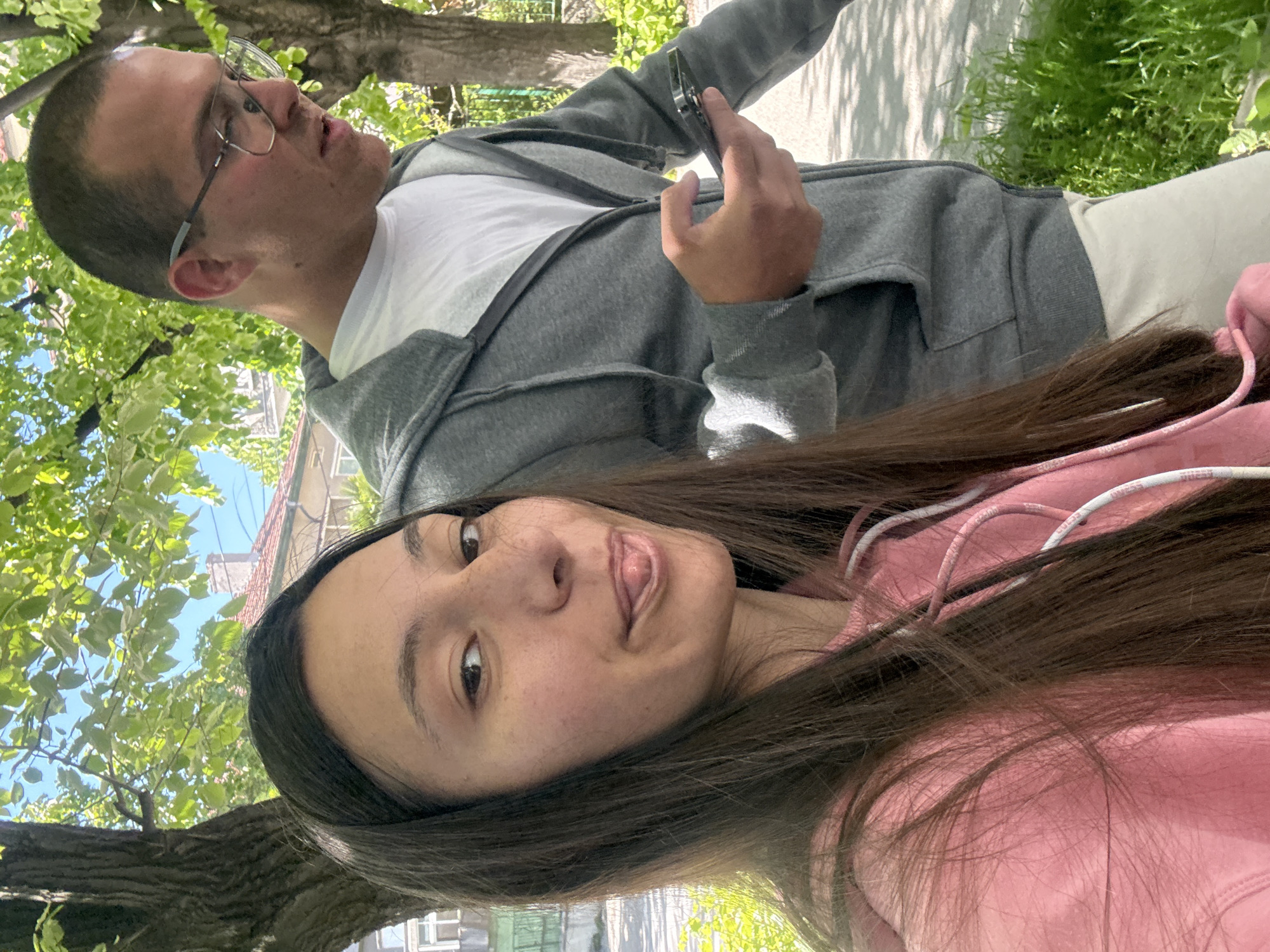 Woman takes selfies around Varna while dog walked nearby