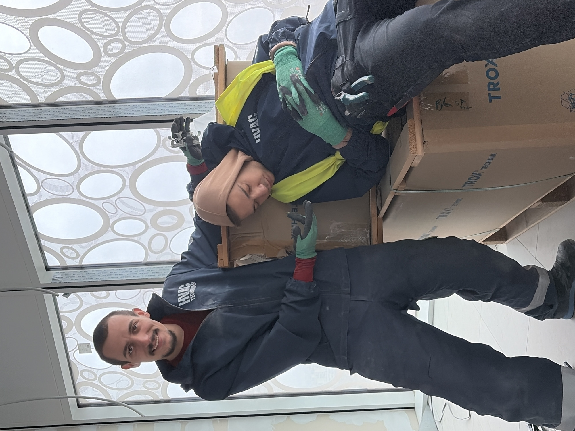 HVAC technicians work on indoor project in Sofia