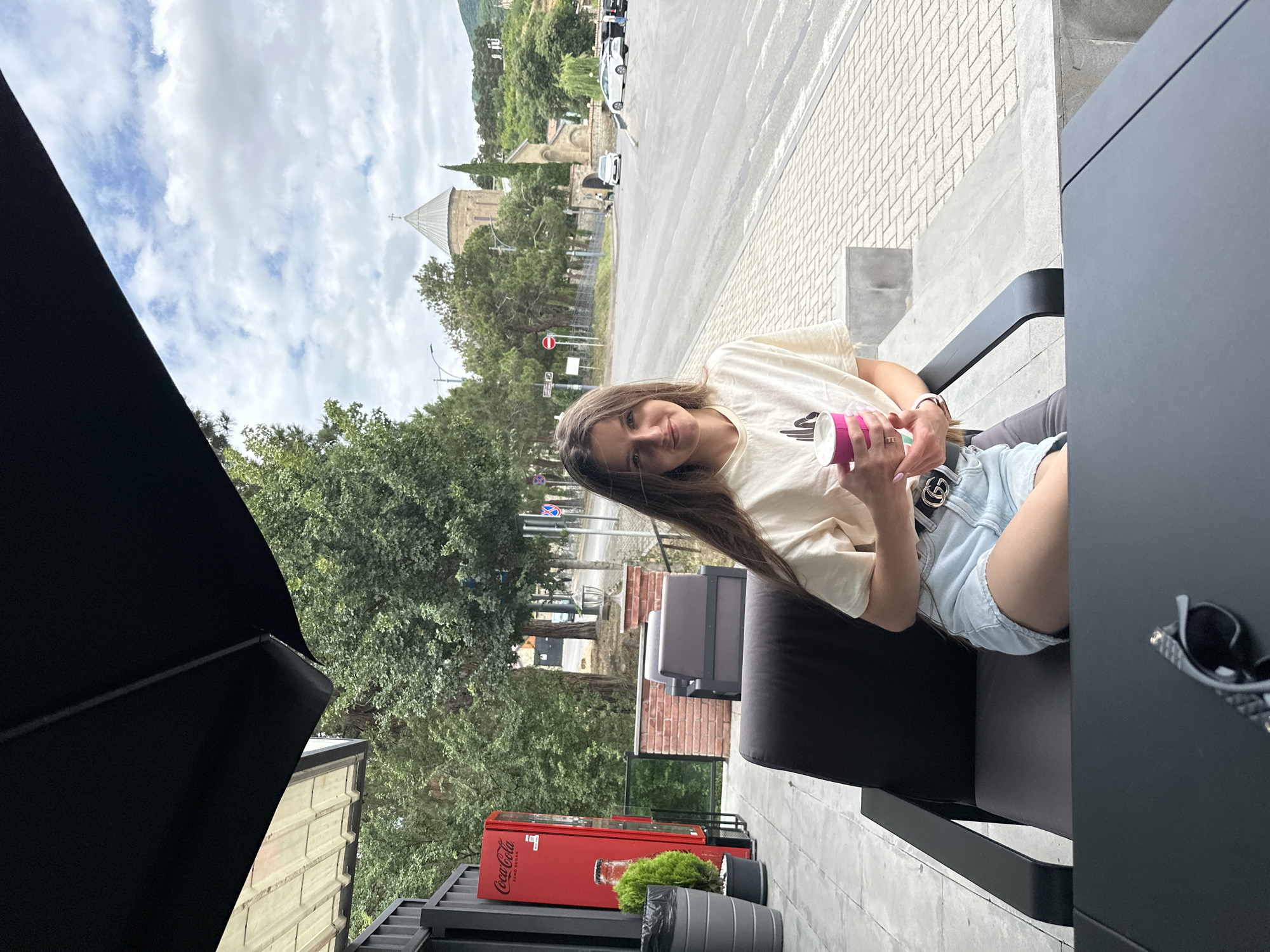 Coffee break with a MEAMA cup in Mtskheta, Georgia
