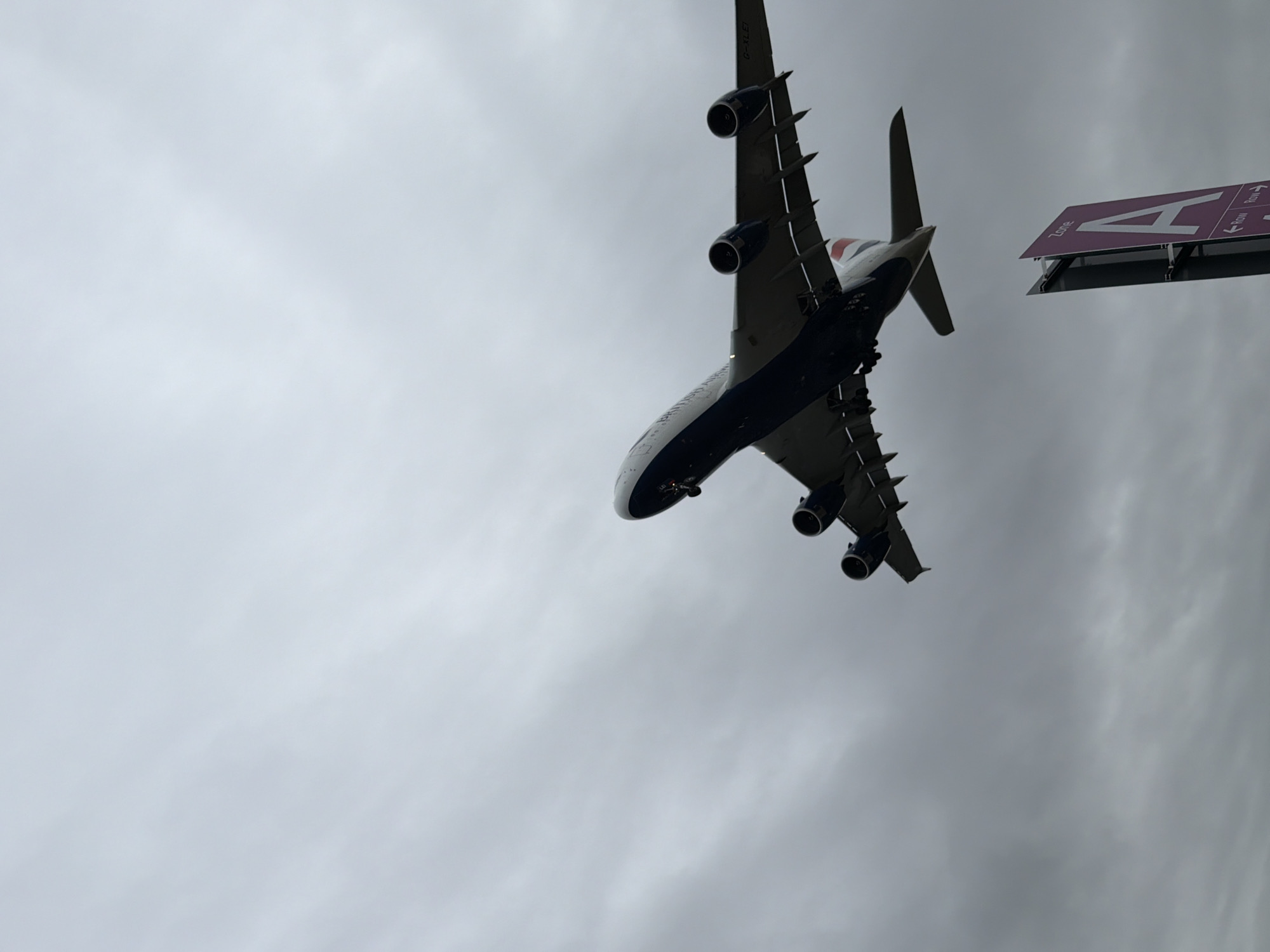 British Airways A380 spotted flying over London
