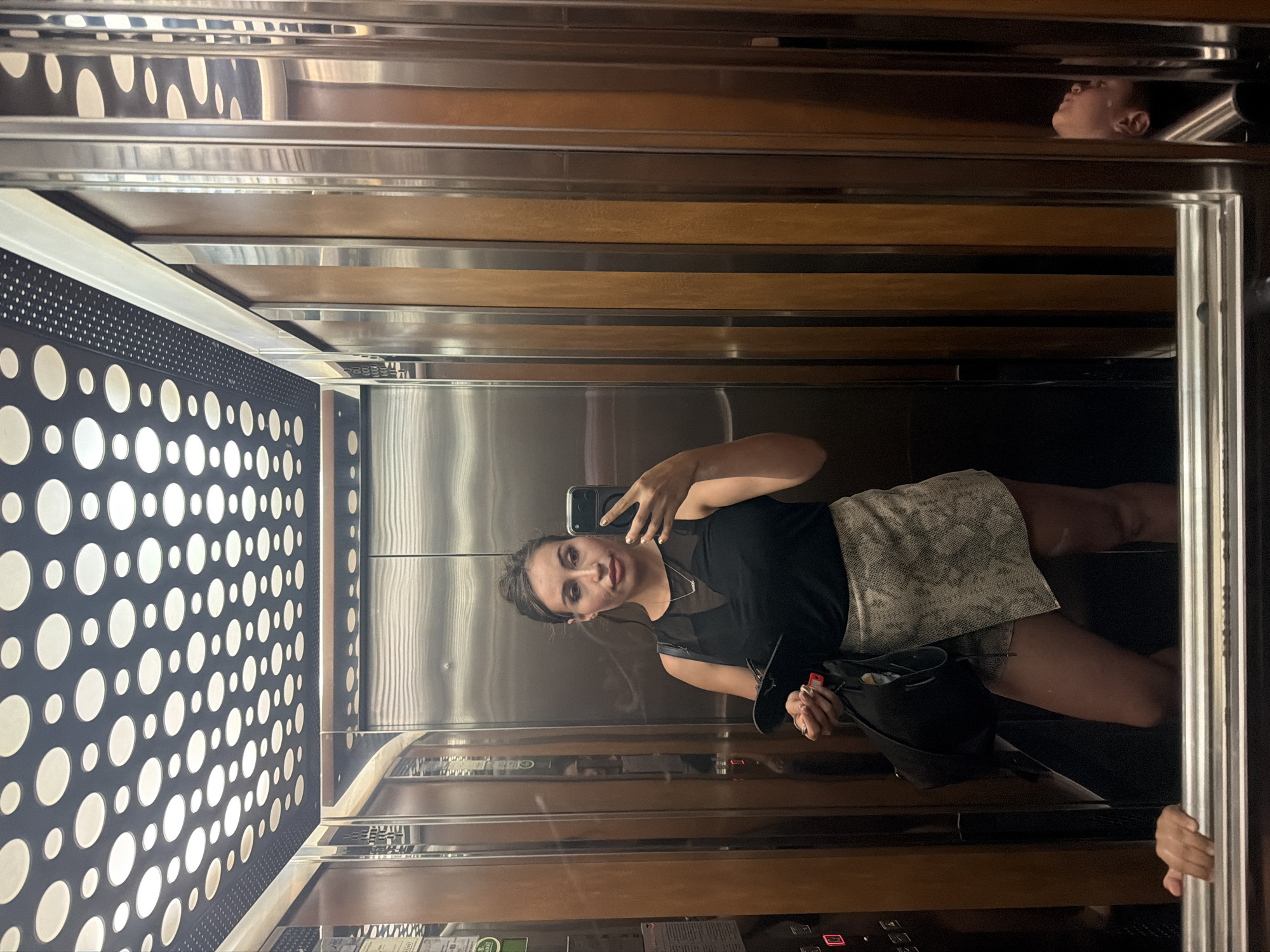 Elevator and close-up selfies in Tersefanou, Cyprus