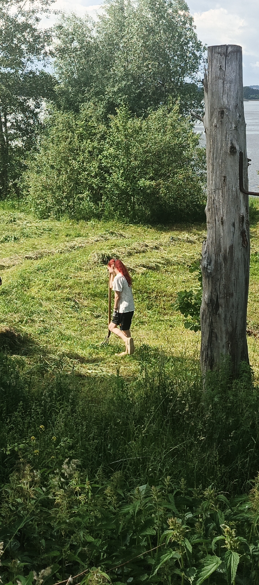 Family gathering with outdoor grilling and fieldwork in Chaikovsky, Russia