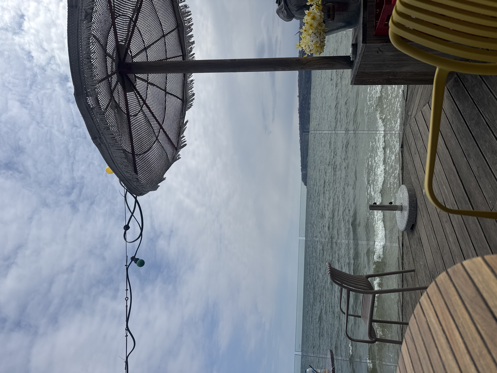 Seaside cafe dining area documented in Varna, Bulgaria
