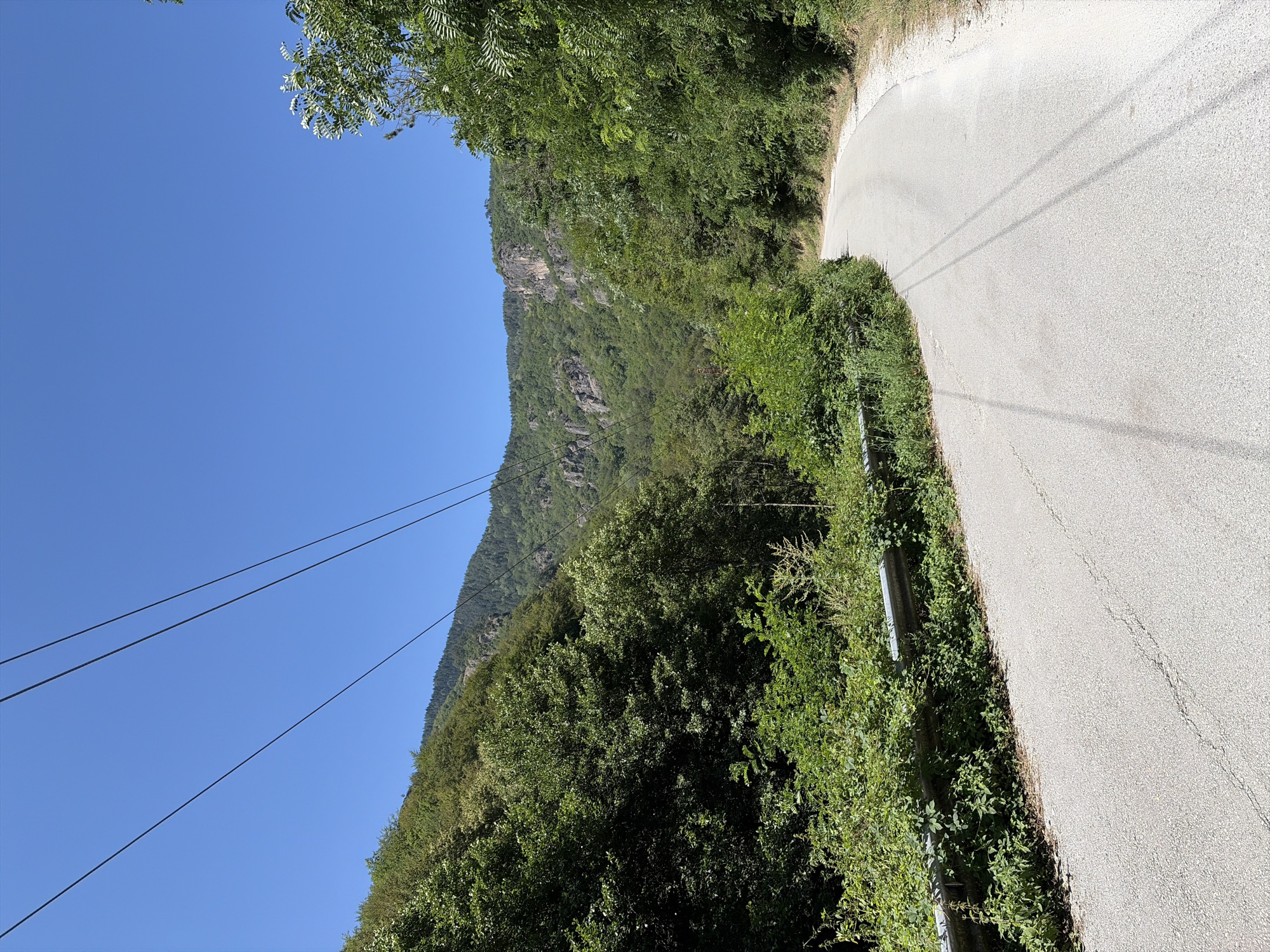 Roadside stop near a dam in the forested hills above Devin