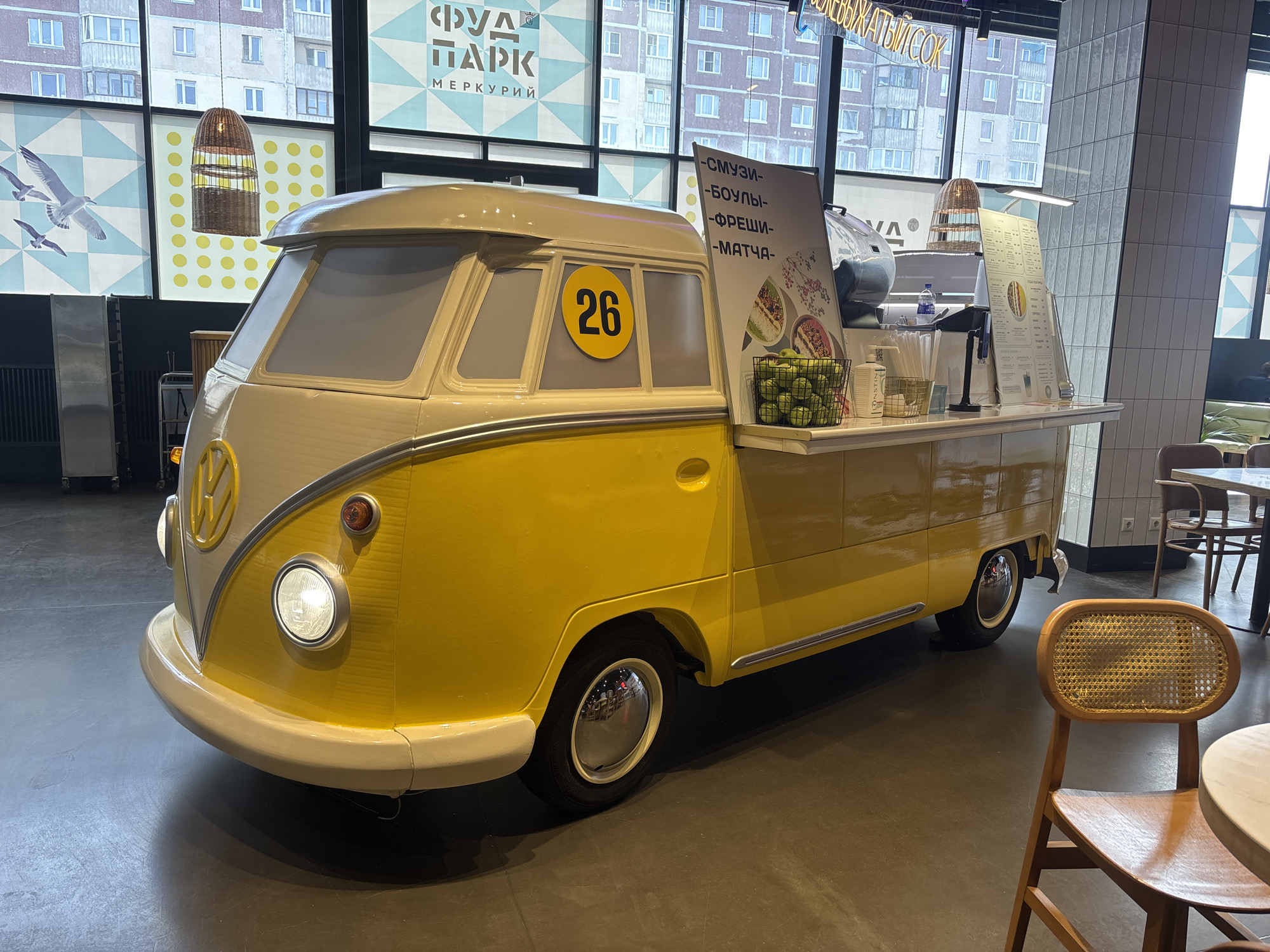 Visitor tours indoor commercial spaces in Saint Petersburg mall