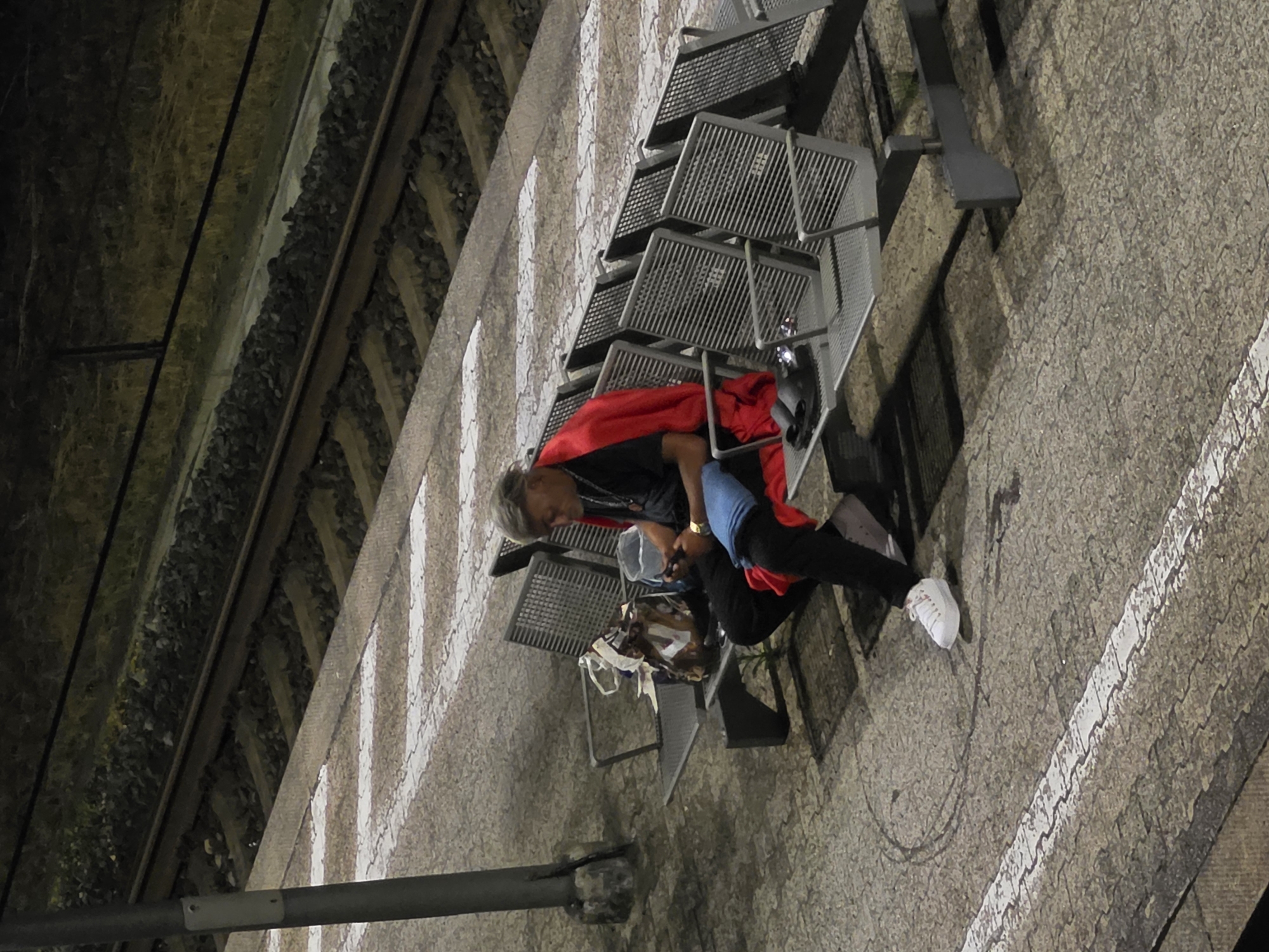 Late-night scenes at Bischofsheim train station