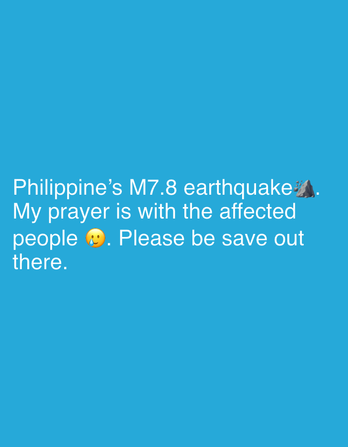 Nigerian witness documents social media posts about Philippine earthquake