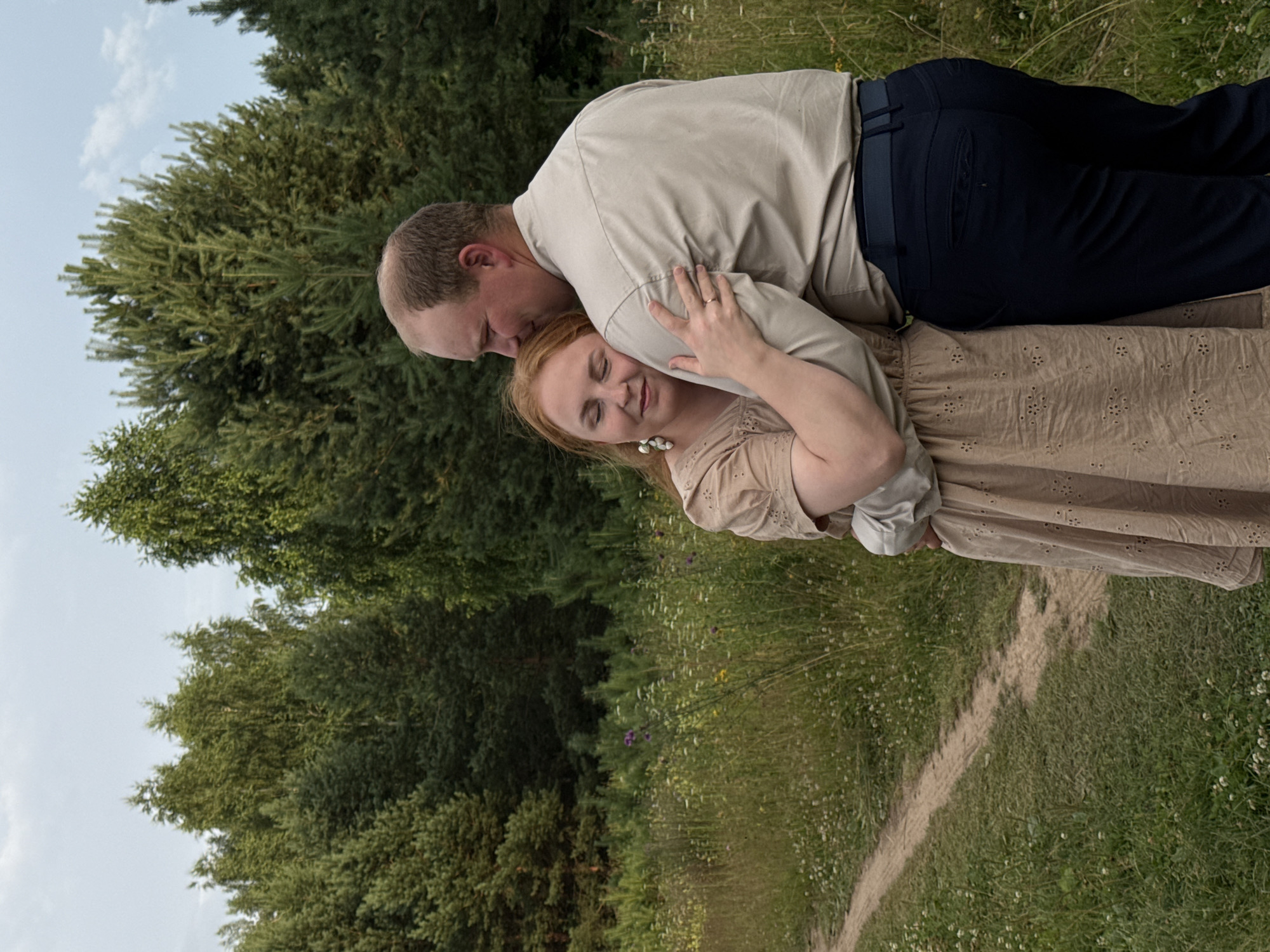 Family afternoon in a wildflower field near Chaikovsky