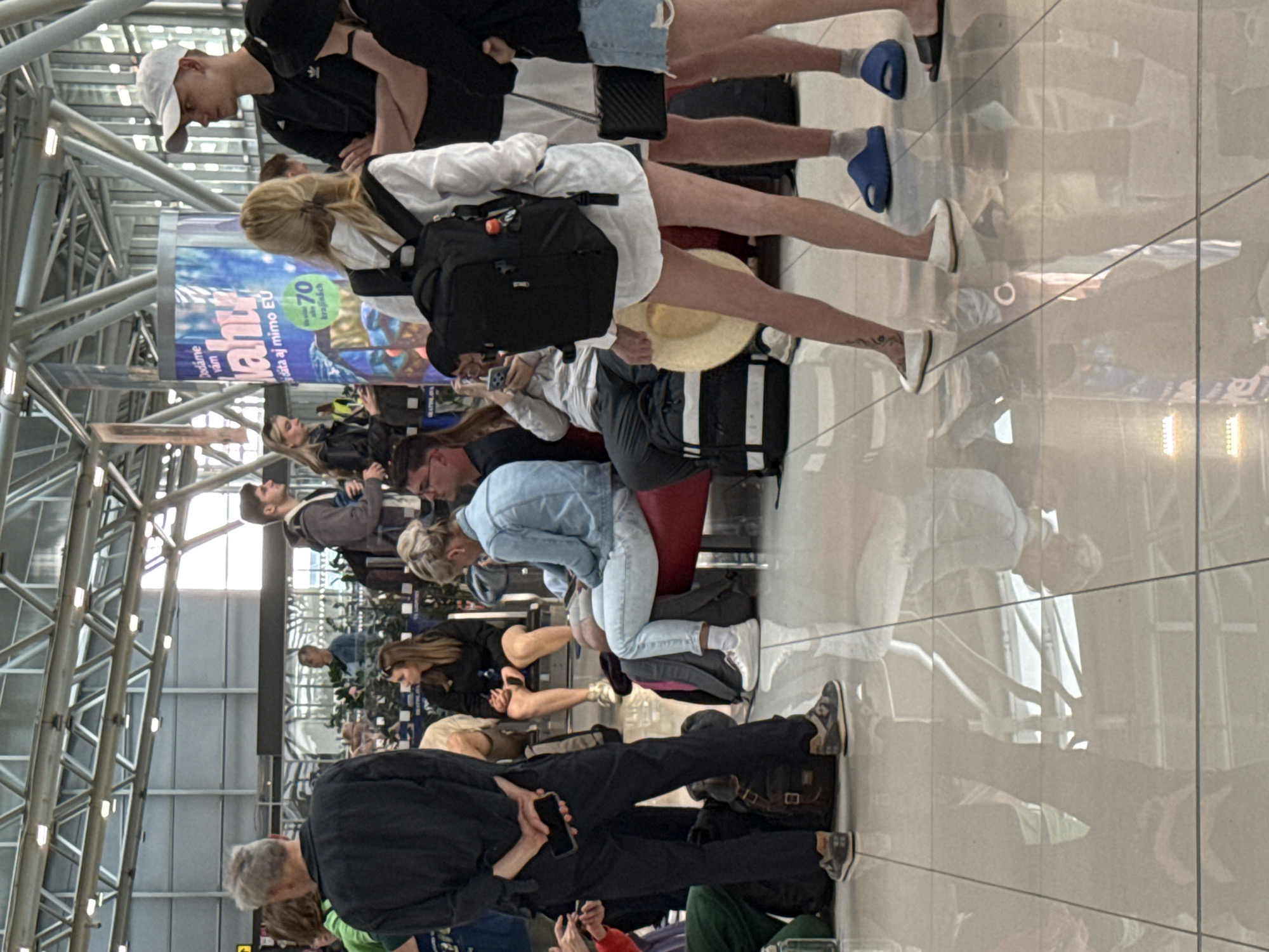 Early morning scenes from Bratislava Airport terminal