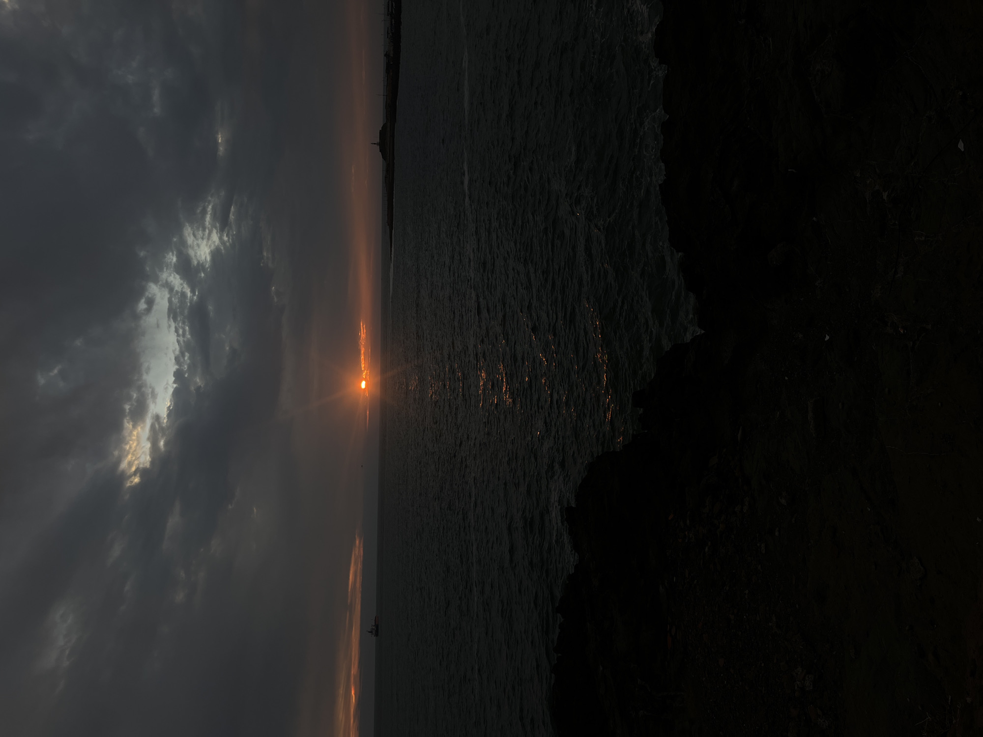 Sunset documented over Pacific Ocean in Arica, Chile