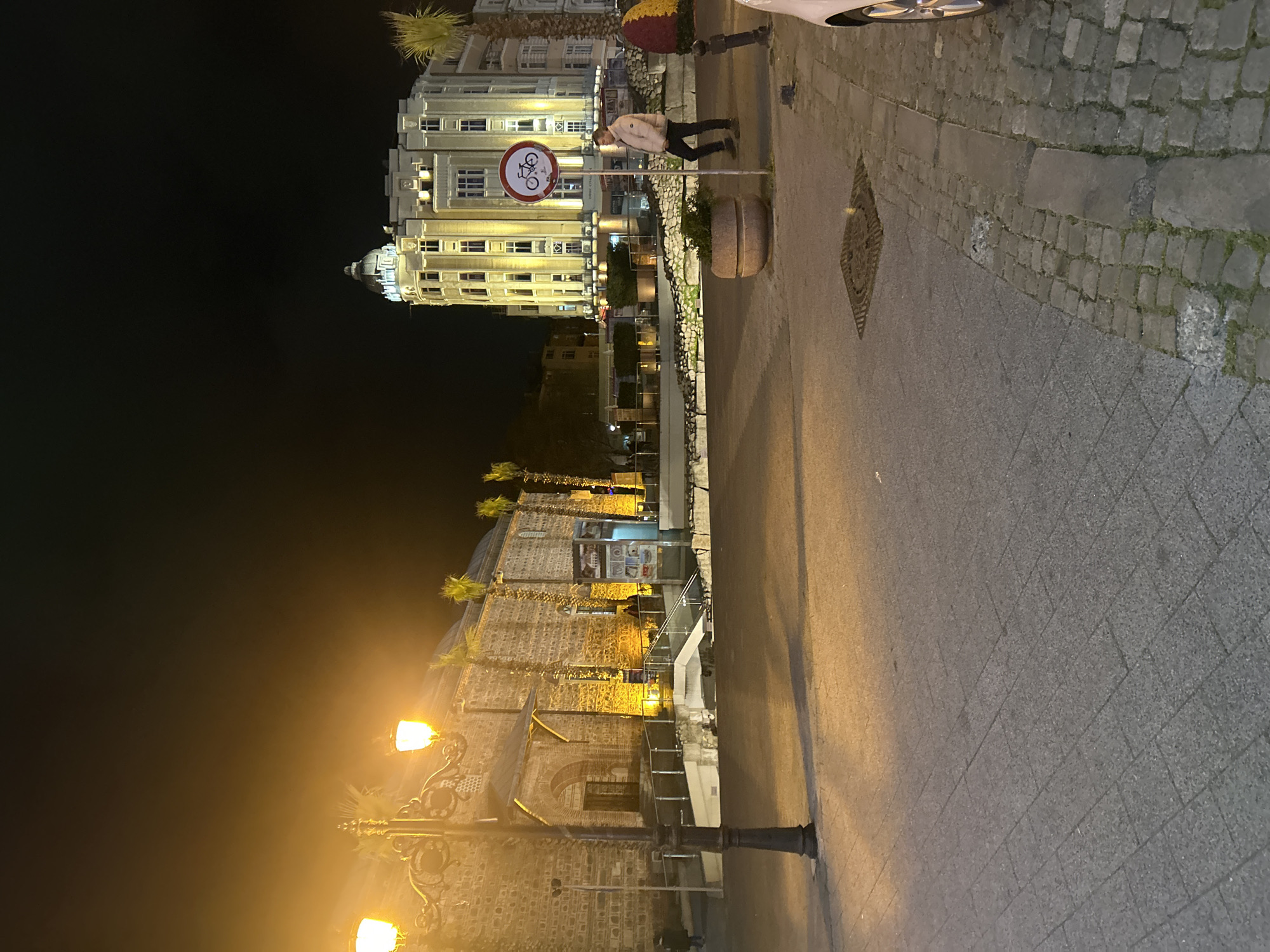 Evening street scenes captured in historic Plovdiv district