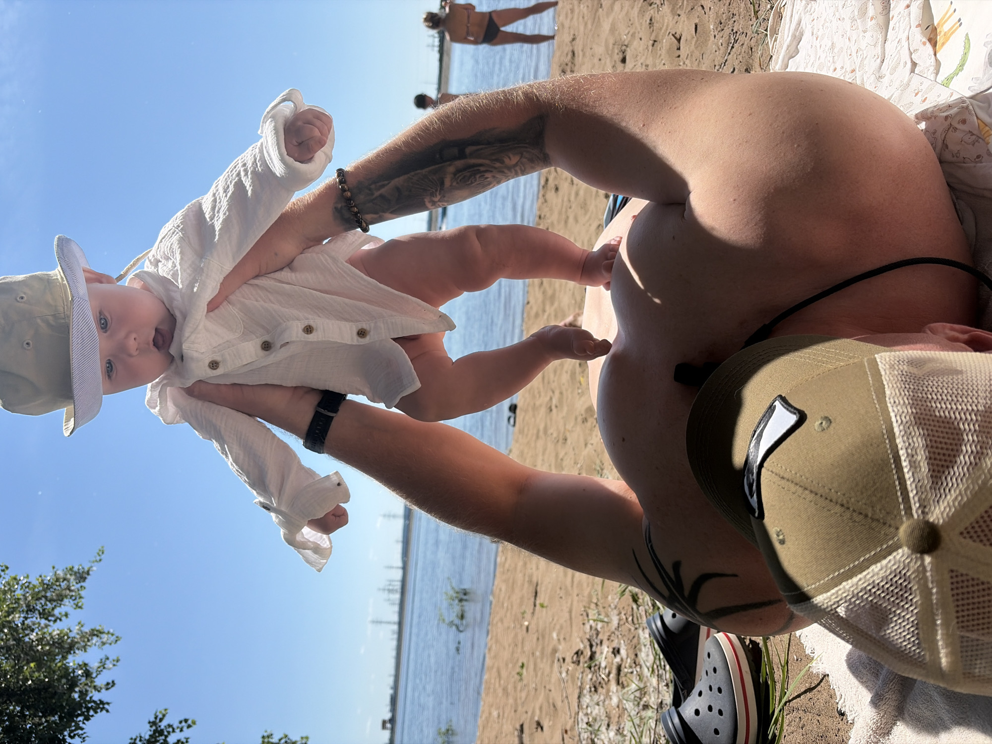 Baby's first beach day in Noviy, Russia