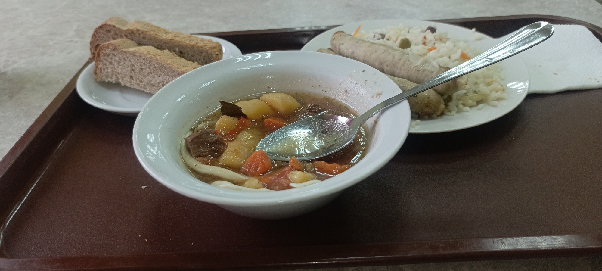 Lunch meal documented in Izhevsk, Russia