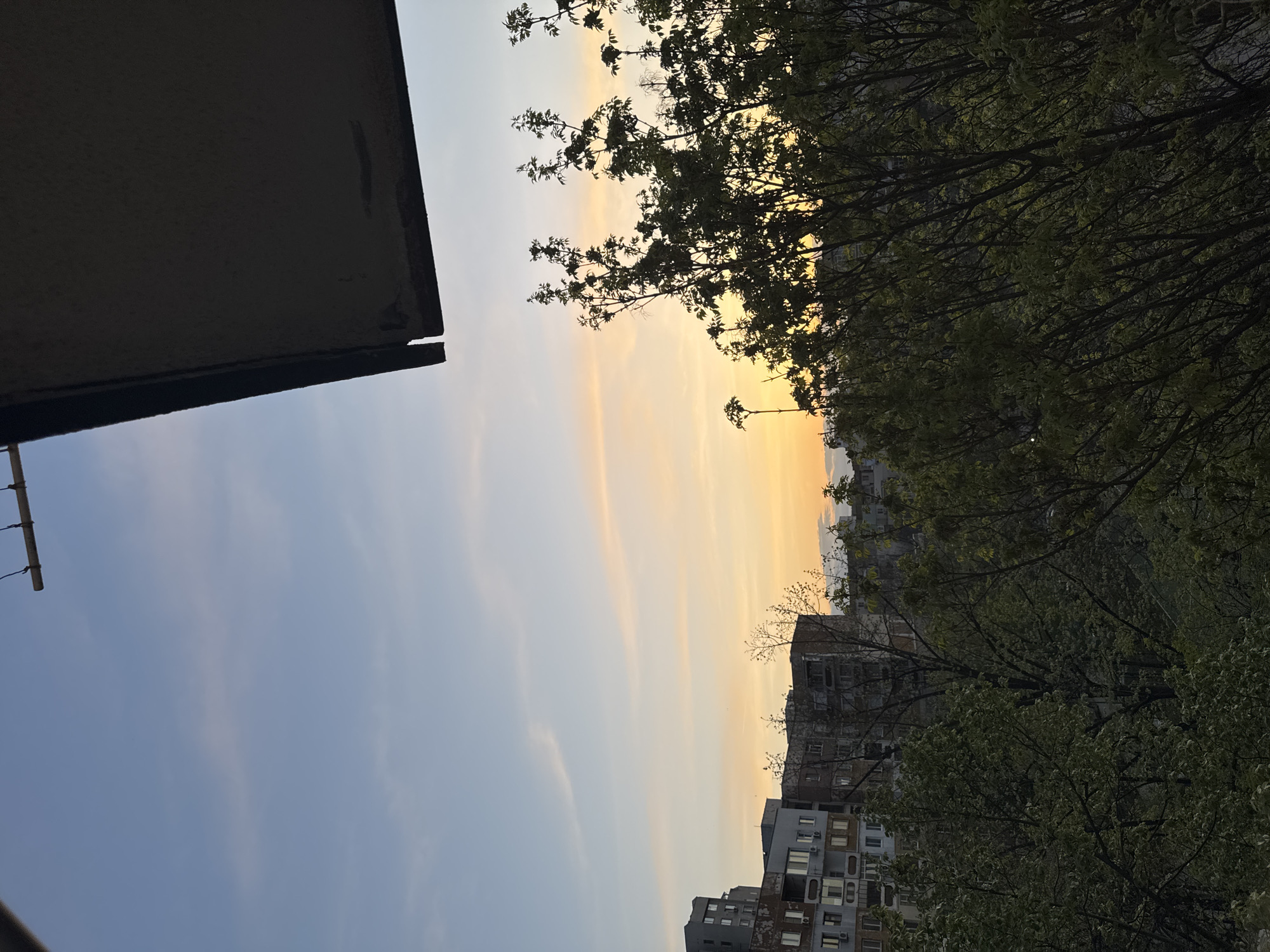 Sunset captured over Plovdiv urban landscape, Bulgaria