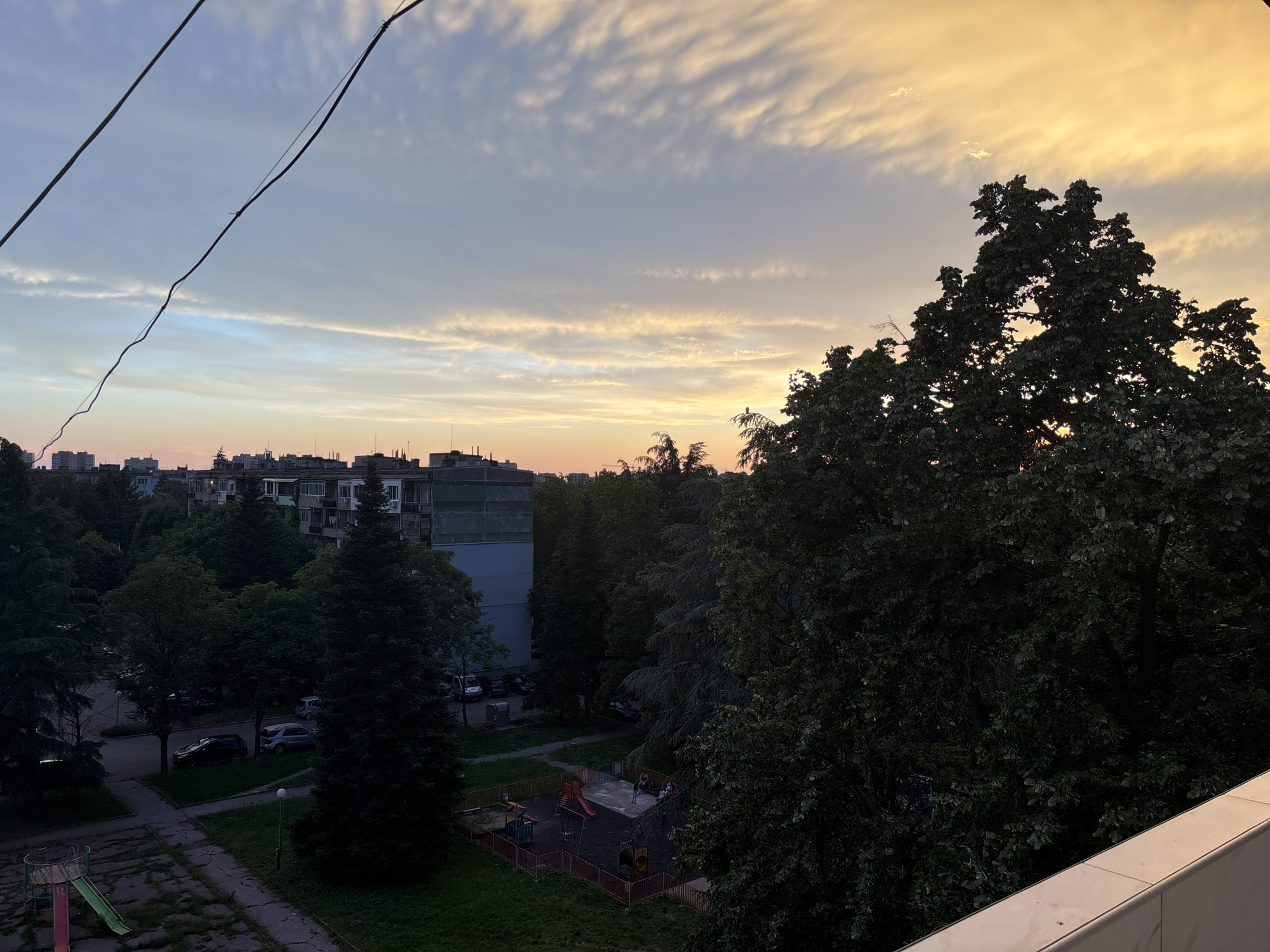 Evening sunset and car gaming captured in Ruse, Bulgaria