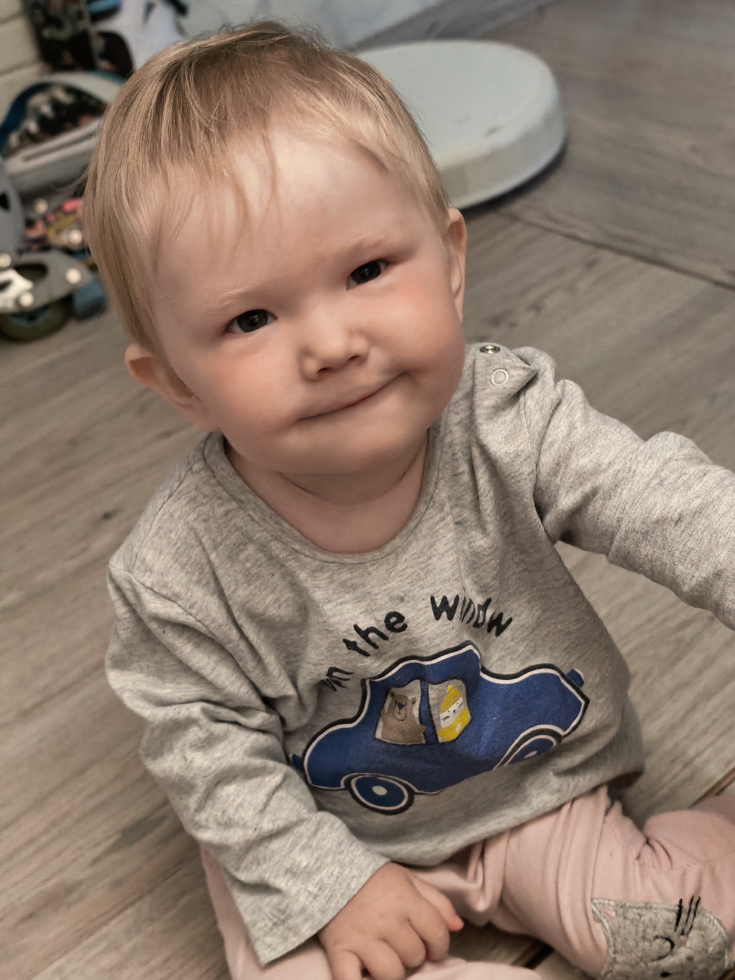 Toddler's playtime documented during quiet morning in Sterlitamak home