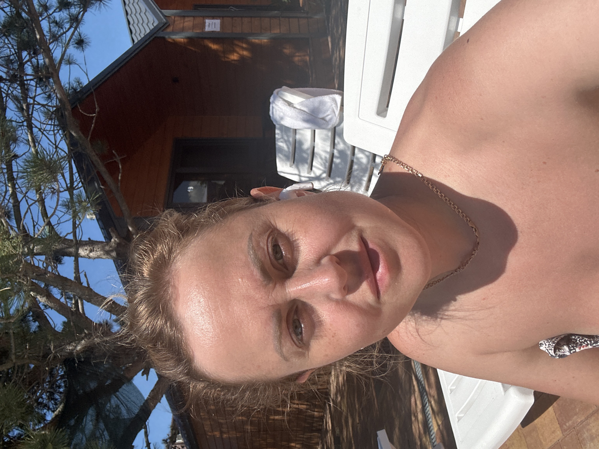 Lazy summer morning at a cabin resort pool in Anapa