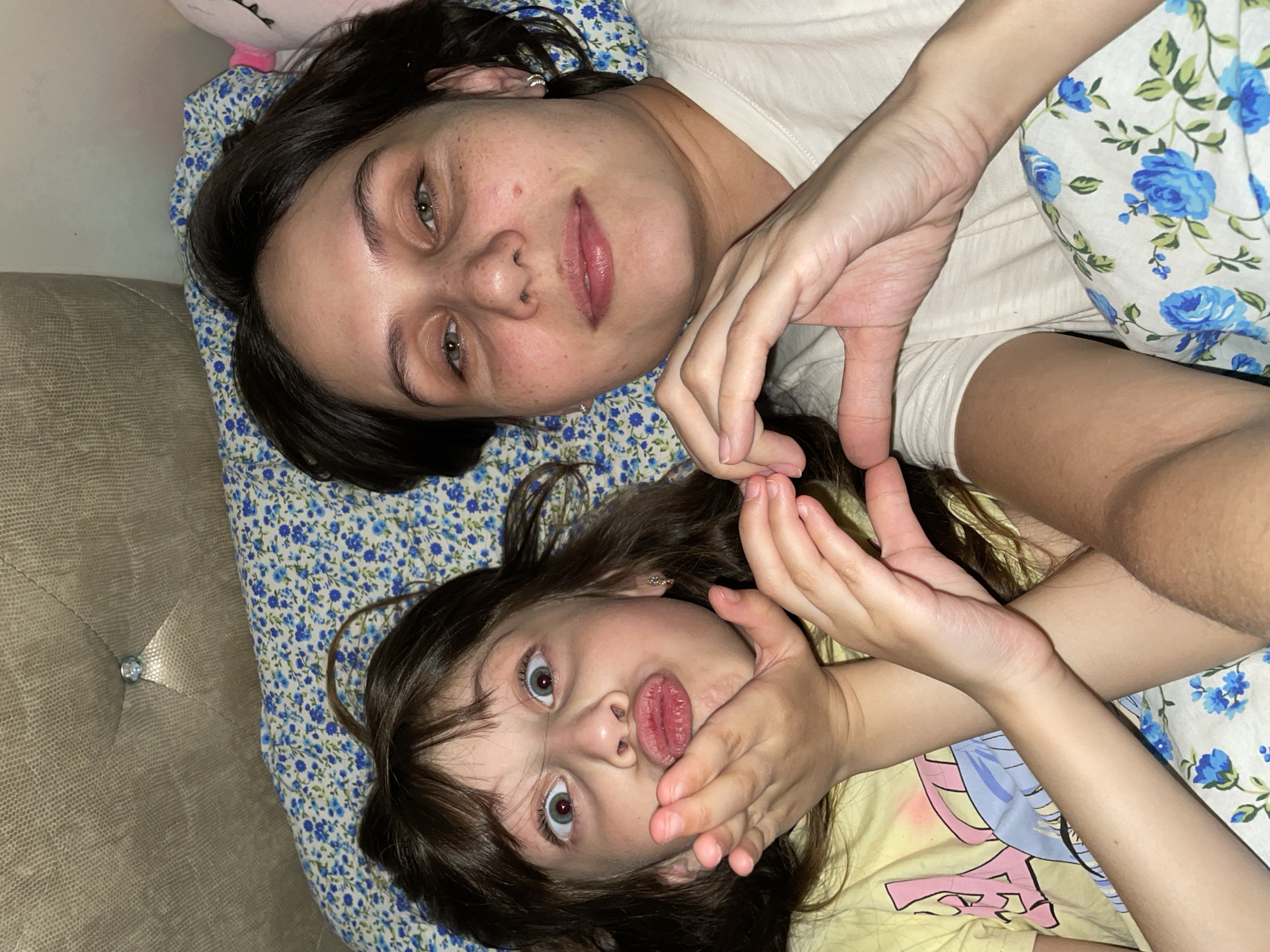 Mother and child share tender moments in Izhevsk home