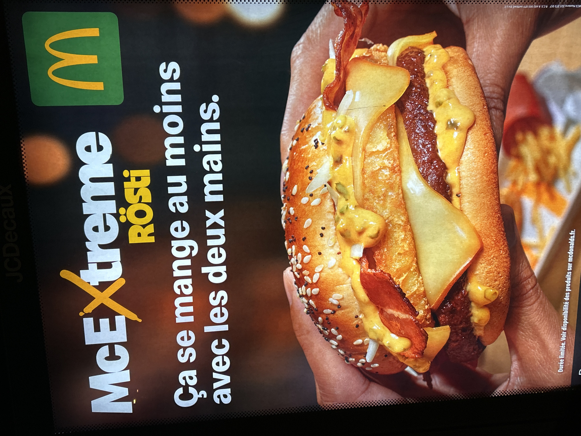 McDonald's McExtreme Rösti burger ads spotted across Strasbourg