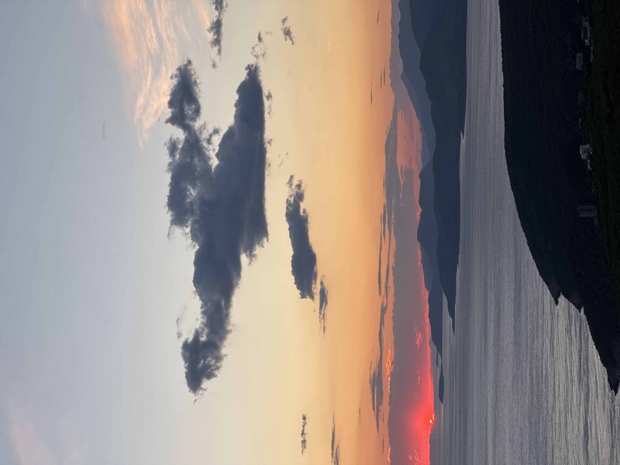 Sunset documented over Bay of Kotor, Montenegro