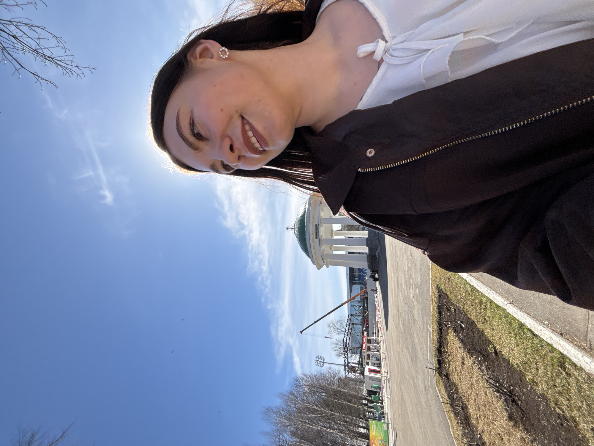 Woman photographed on street in Perm, Russia